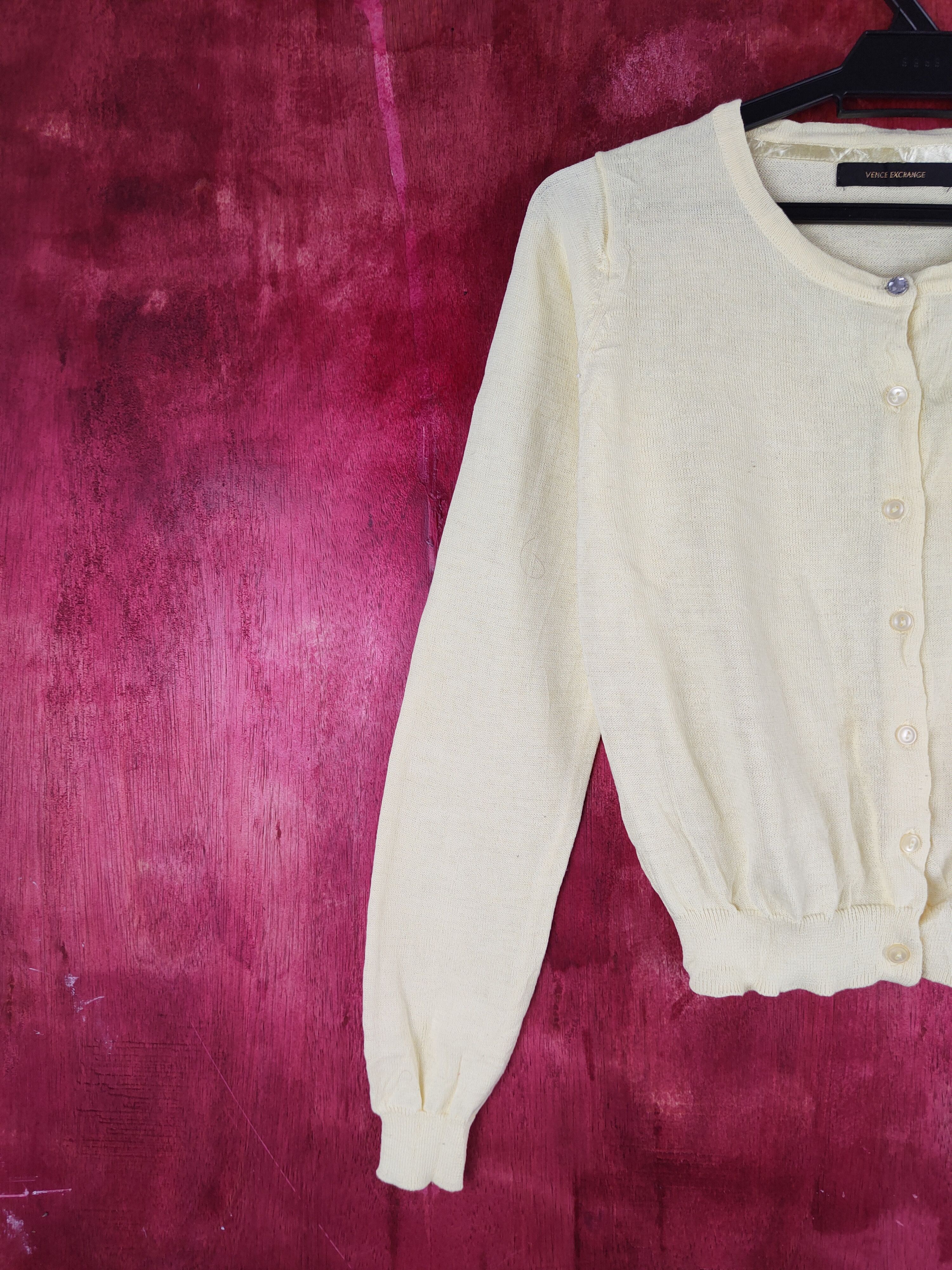 Japanese Brand Venc Exchange Yellow Crop Tops Cardigan #S855 Size S / US 4 / IT 40 - 3 Thumbnail