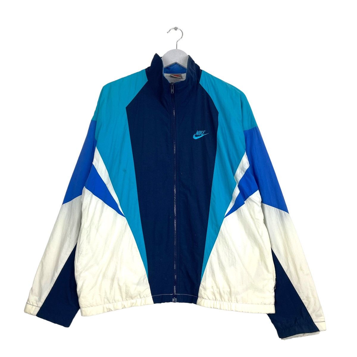 Nike × Vintage 💥90s NIKE SPORTWEAR ZIPPER WINDBREAKER JACKET Size US M / EU 48-50 / 2 - 1 Thumbnail