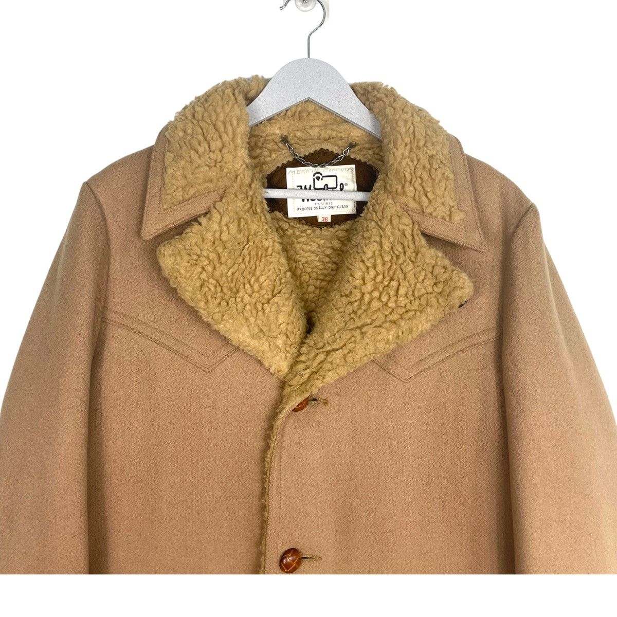 Woolrich Woolen Mills 💥VINTAGE WOOLRICH SHERPA BUTTON COAT JACKET Size US M / EU 48-50 / 2 - 4 Thumbnail