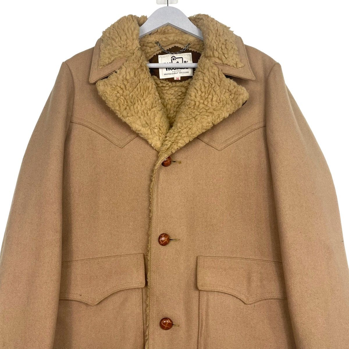 Woolrich Woolen Mills 💥VINTAGE WOOLRICH SHERPA BUTTON COAT JACKET Size US M / EU 48-50 / 2 - 5 Thumbnail