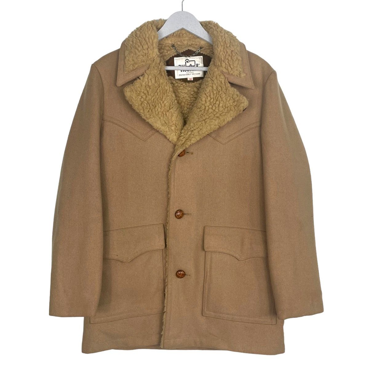 💥VINTAGE WOOLRICH SHERPA BUTTON COAT JACKET