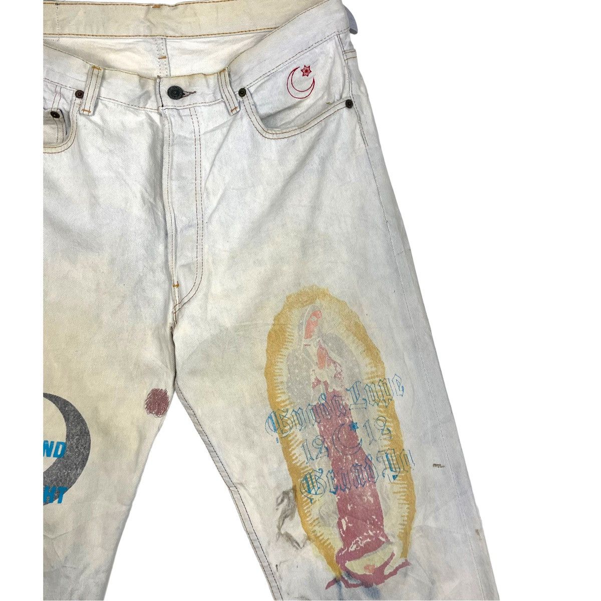 Japanese Brand × Levi's Vintage Clothing 💥 LEVIS X DIAMOND MOONLIGHT SURF CUSTOM PRINTED JEAN Size US 34 / EU 50 - 4 Thumbnail
