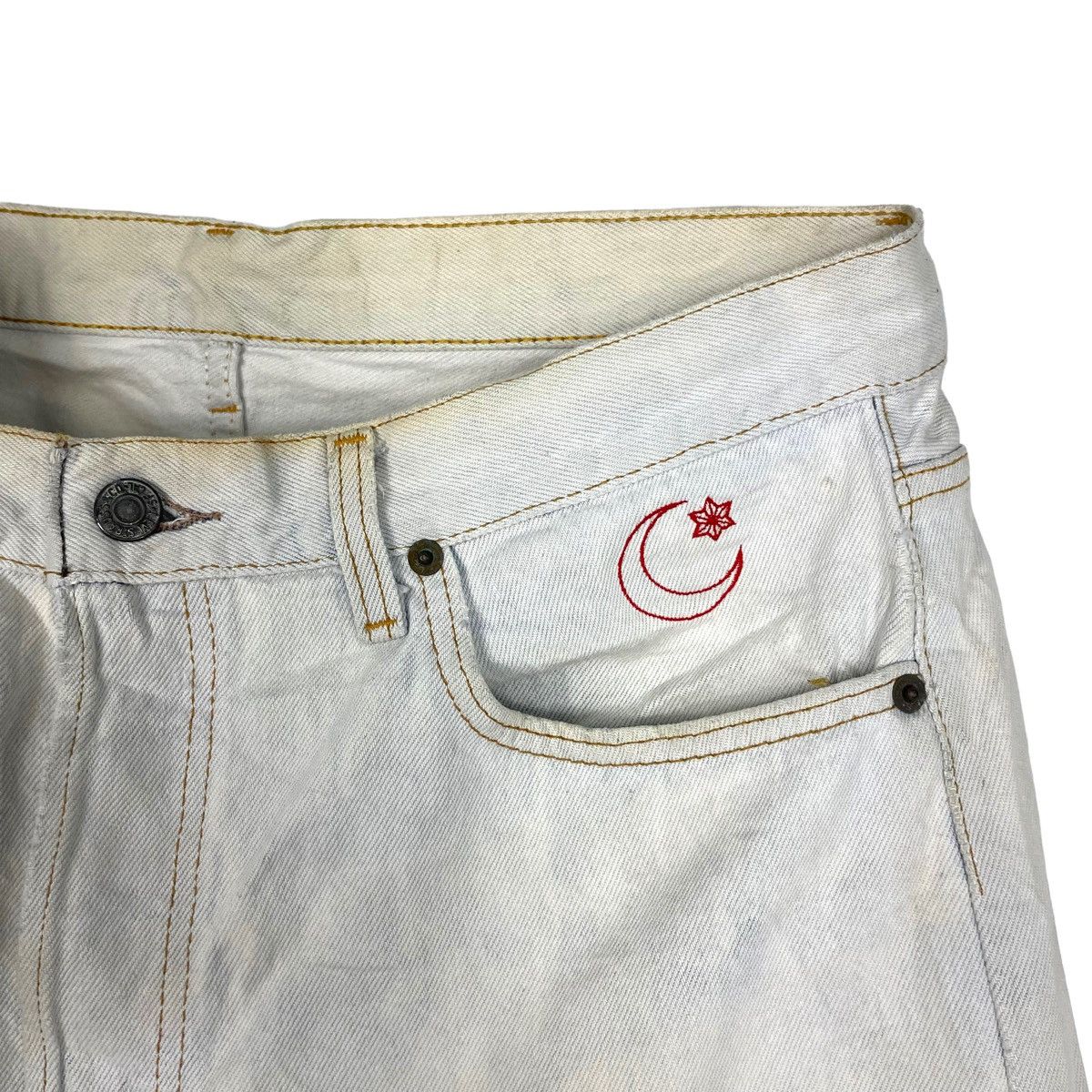 Japanese Brand × Levi's Vintage Clothing 💥 LEVIS X DIAMOND MOONLIGHT SURF CUSTOM PRINTED JEAN Size US 34 / EU 50 - 7 Thumbnail