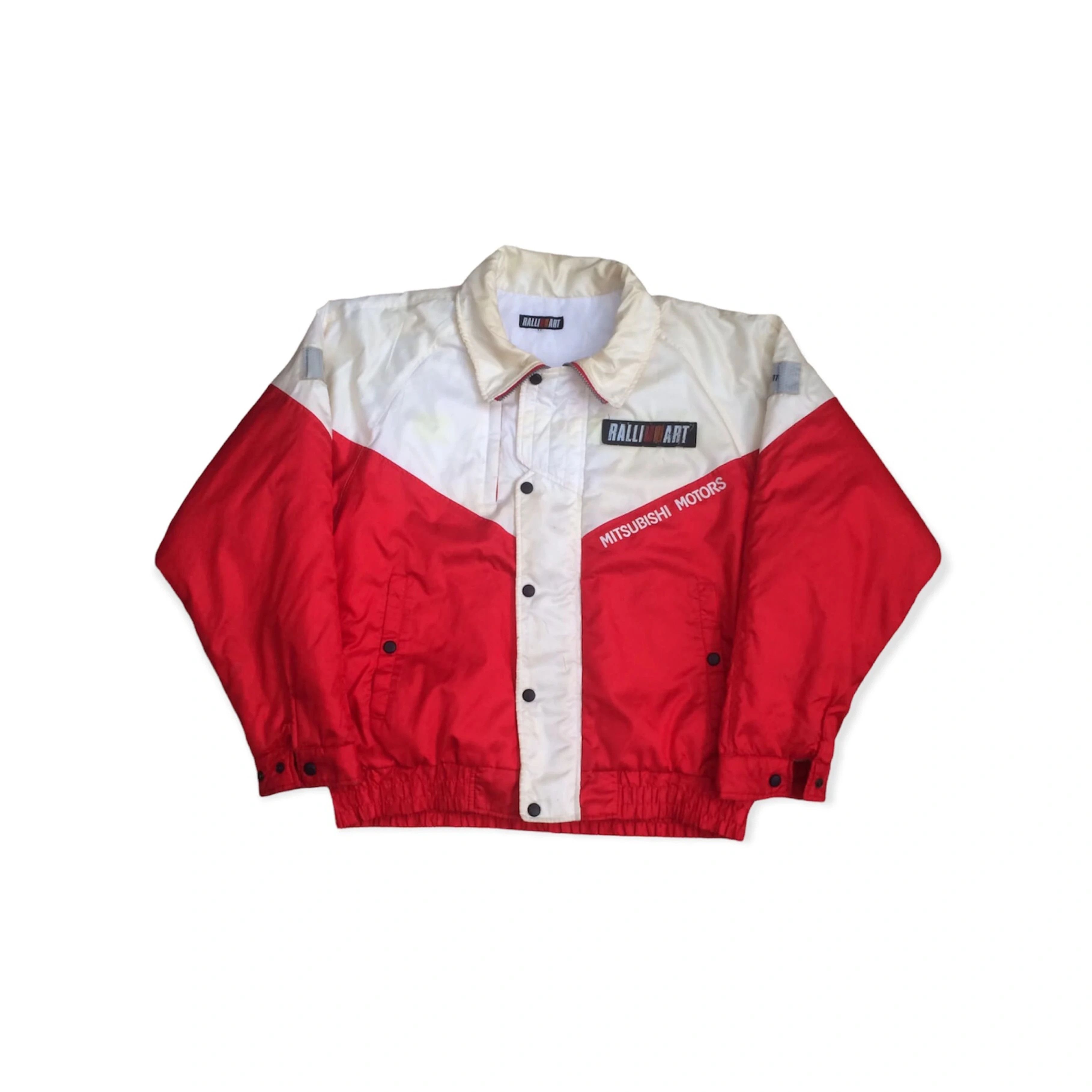 image of Mitsubishi Motors Ralli Art Racing Jacket in Red White, Men's (Size XL)