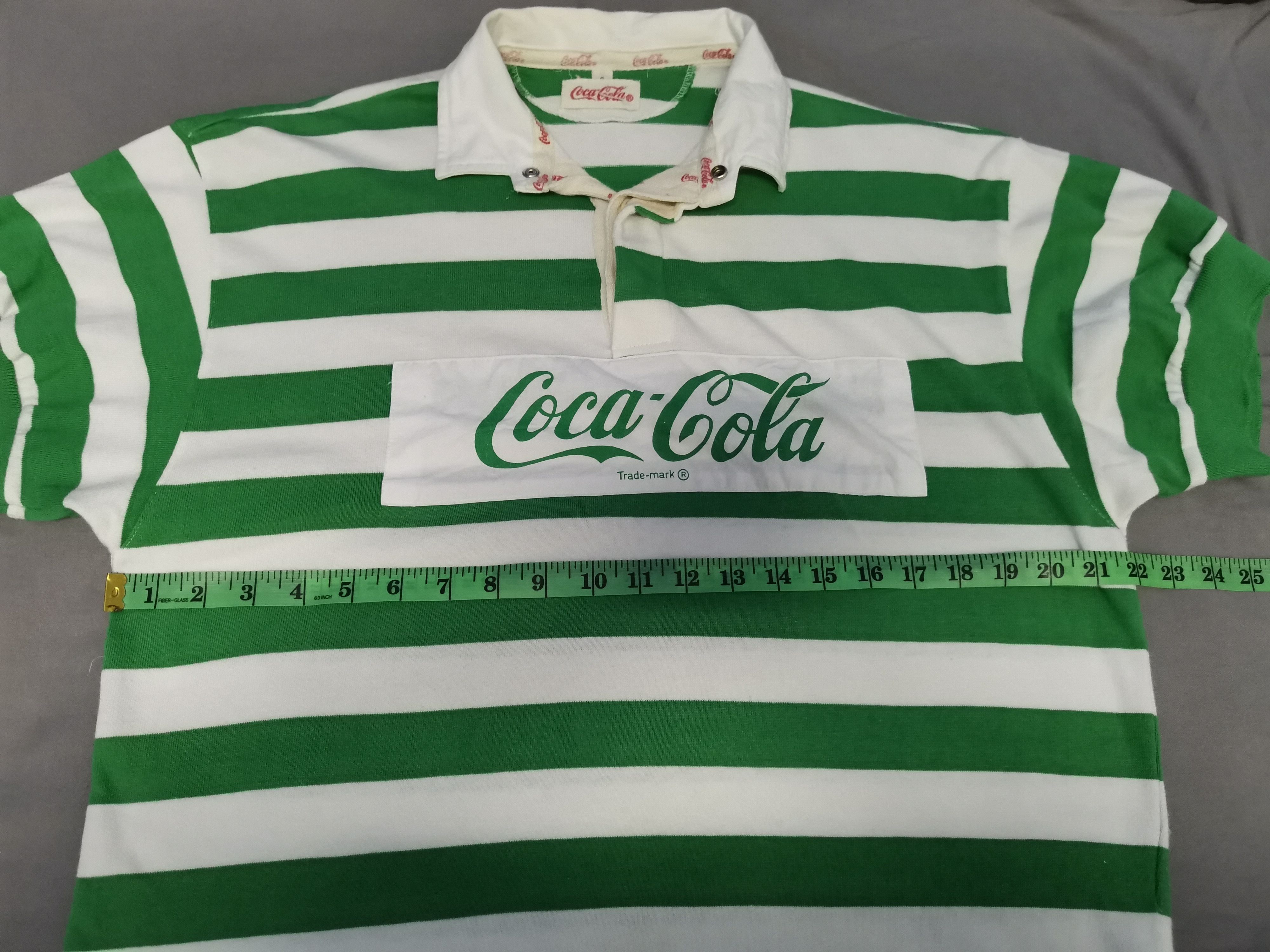 Vintage Vintage Coca-Cola 1990 Polo Rugby Striped Spell Out Stadium Size US XL / EU 56 / 4 - 6 Thumbnail