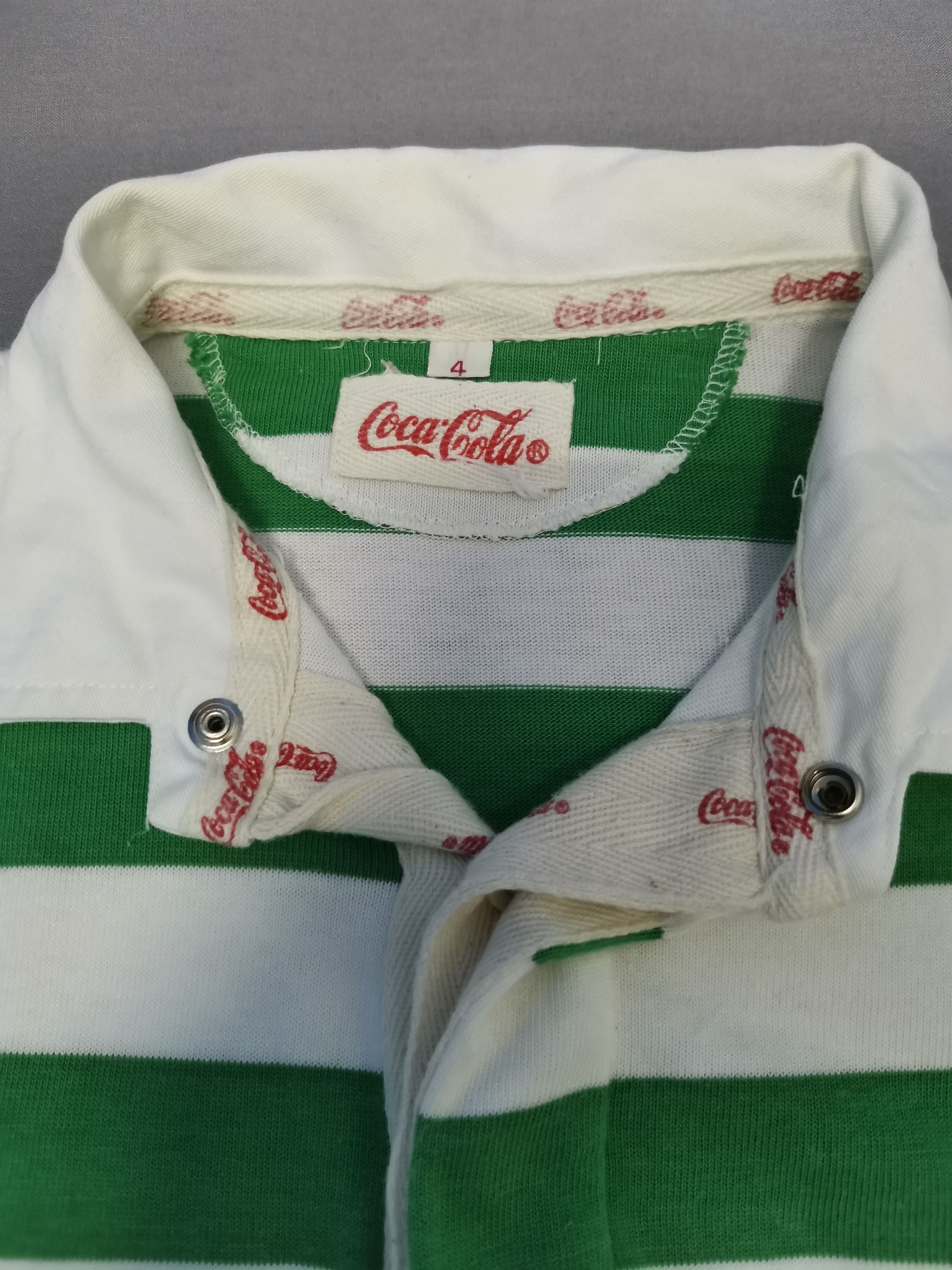 Vintage Vintage Coca-Cola 1990 Polo Rugby Striped Spell Out Stadium Size US XL / EU 56 / 4 - 4 Thumbnail