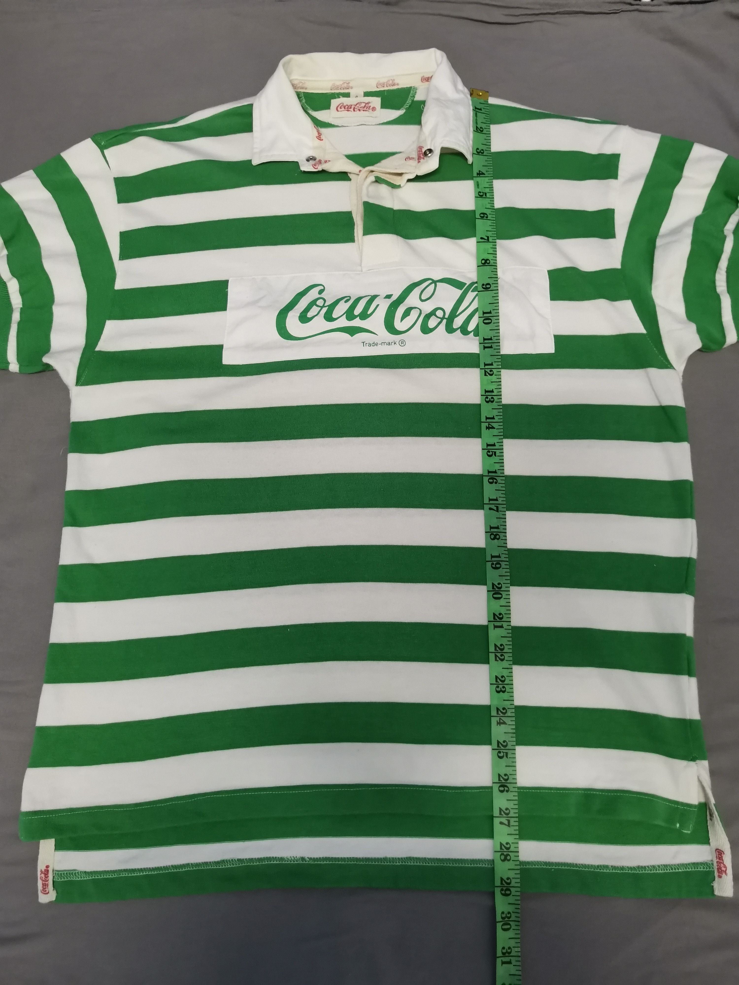 Vintage Vintage Coca-Cola 1990 Polo Rugby Striped Spell Out Stadium Size US XL / EU 56 / 4 - 5 Thumbnail