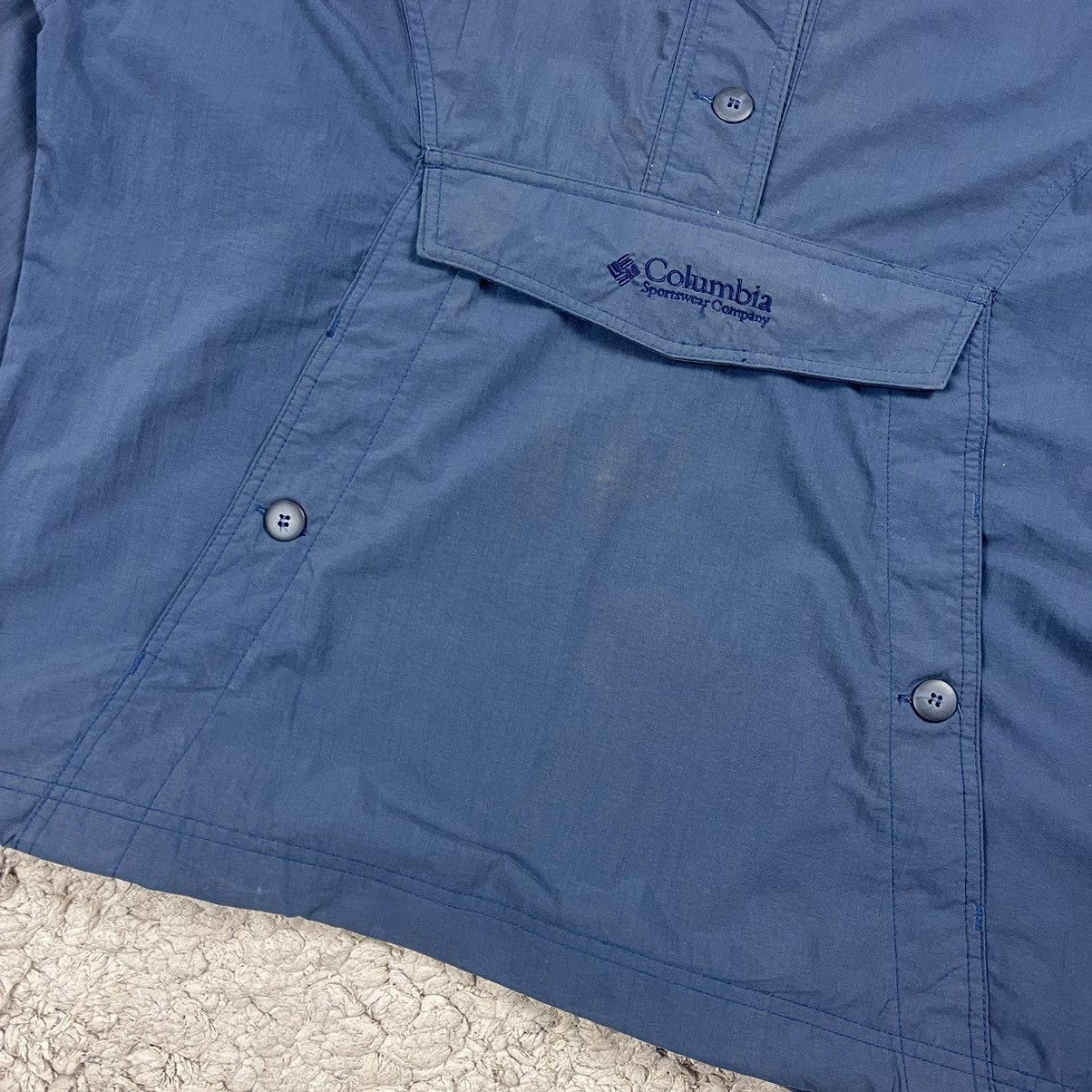 Columbia × Vintage Vintage Faded Columbia Half Button Hoodie Jacket Size US L / EU 52-54 / 3 - 6 Thumbnail