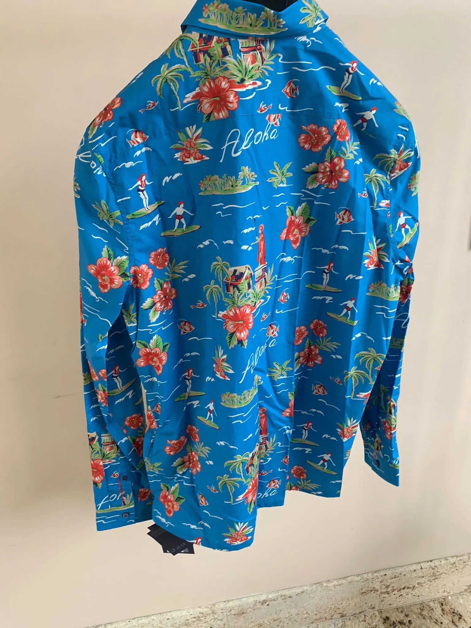 Prada o1rshd1 Hawaiian Button Up Shirt in Blue Size US S / EU 44-46 / 1 - 13 Thumbnail