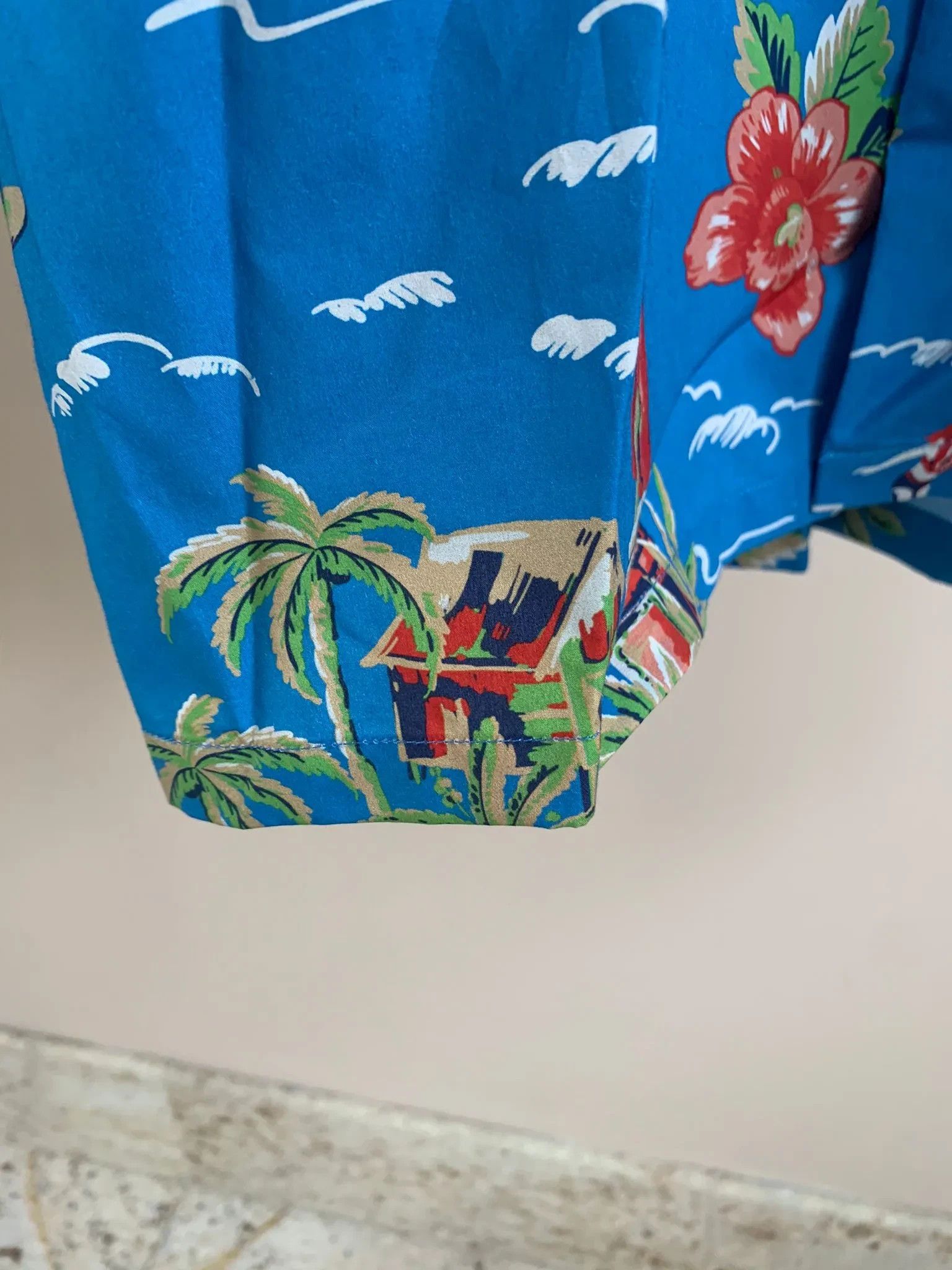 Prada o1rshd1 Hawaiian Button Up Shirt in Blue Size US S / EU 44-46 / 1 - 7 Thumbnail