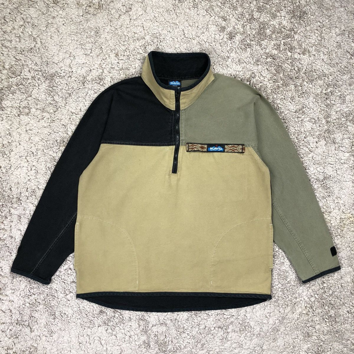 KAVU × Vintage Vintage KAVU Workwear Halfzipper Jacket Size US M / EU 48-50 / 2 - 1 Thumbnail