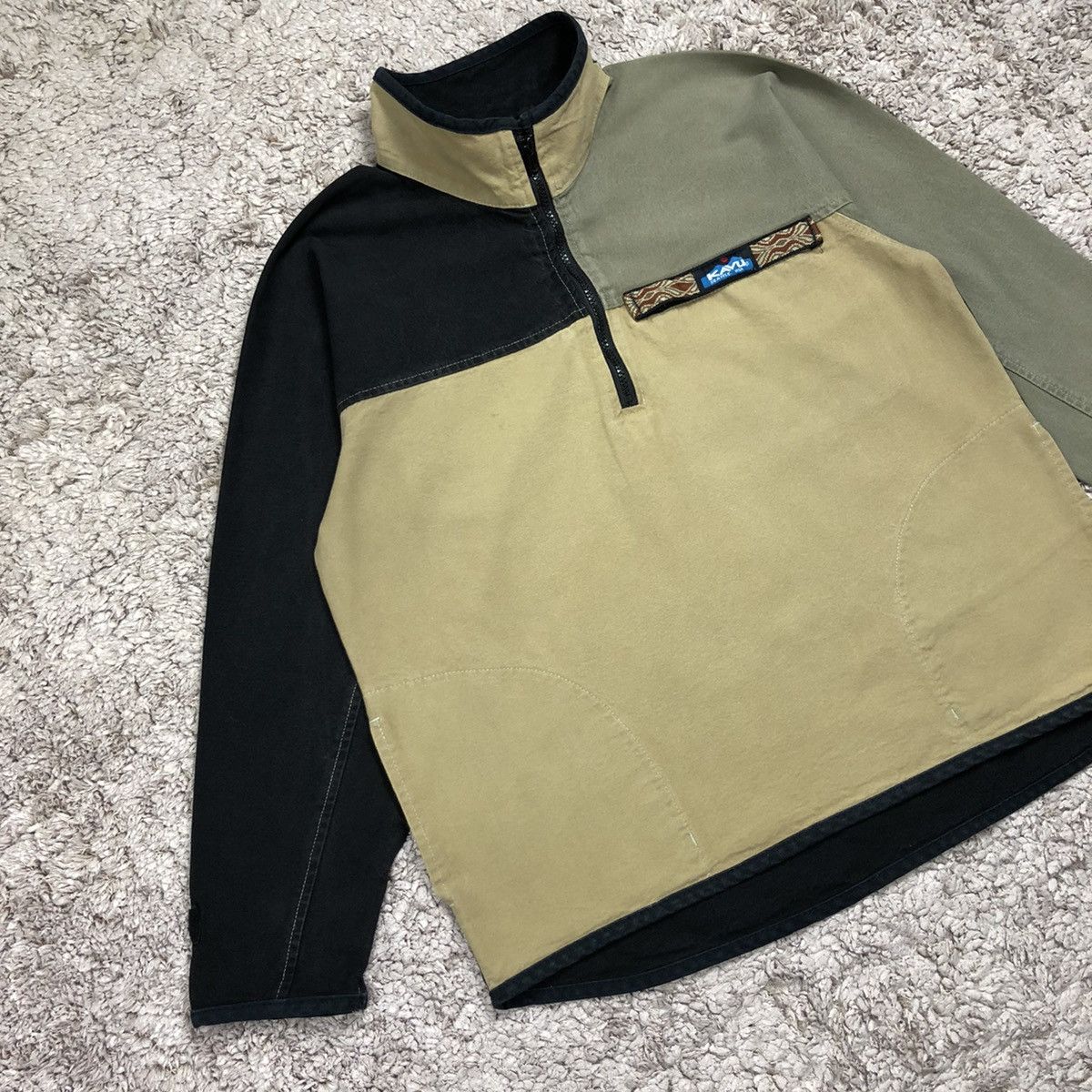 KAVU × Vintage Vintage KAVU Workwear Halfzipper Jacket Size US M / EU 48-50 / 2 - 3 Thumbnail