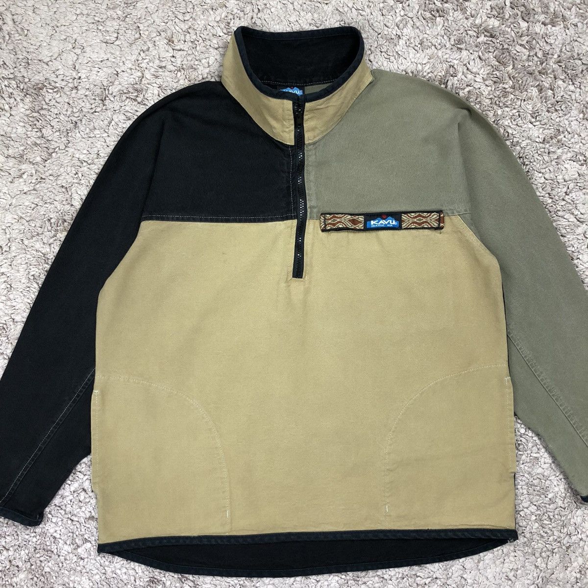 KAVU × Vintage Vintage KAVU Workwear Halfzipper Jacket Size US M / EU 48-50 / 2 - 5 Thumbnail