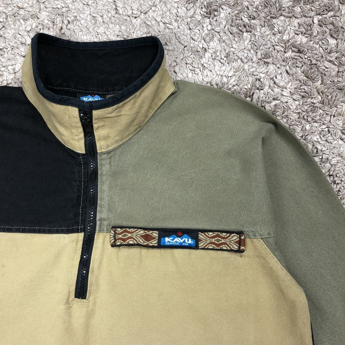 KAVU × Vintage Vintage KAVU Workwear Halfzipper Jacket Size US M / EU 48-50 / 2 - 6 Thumbnail