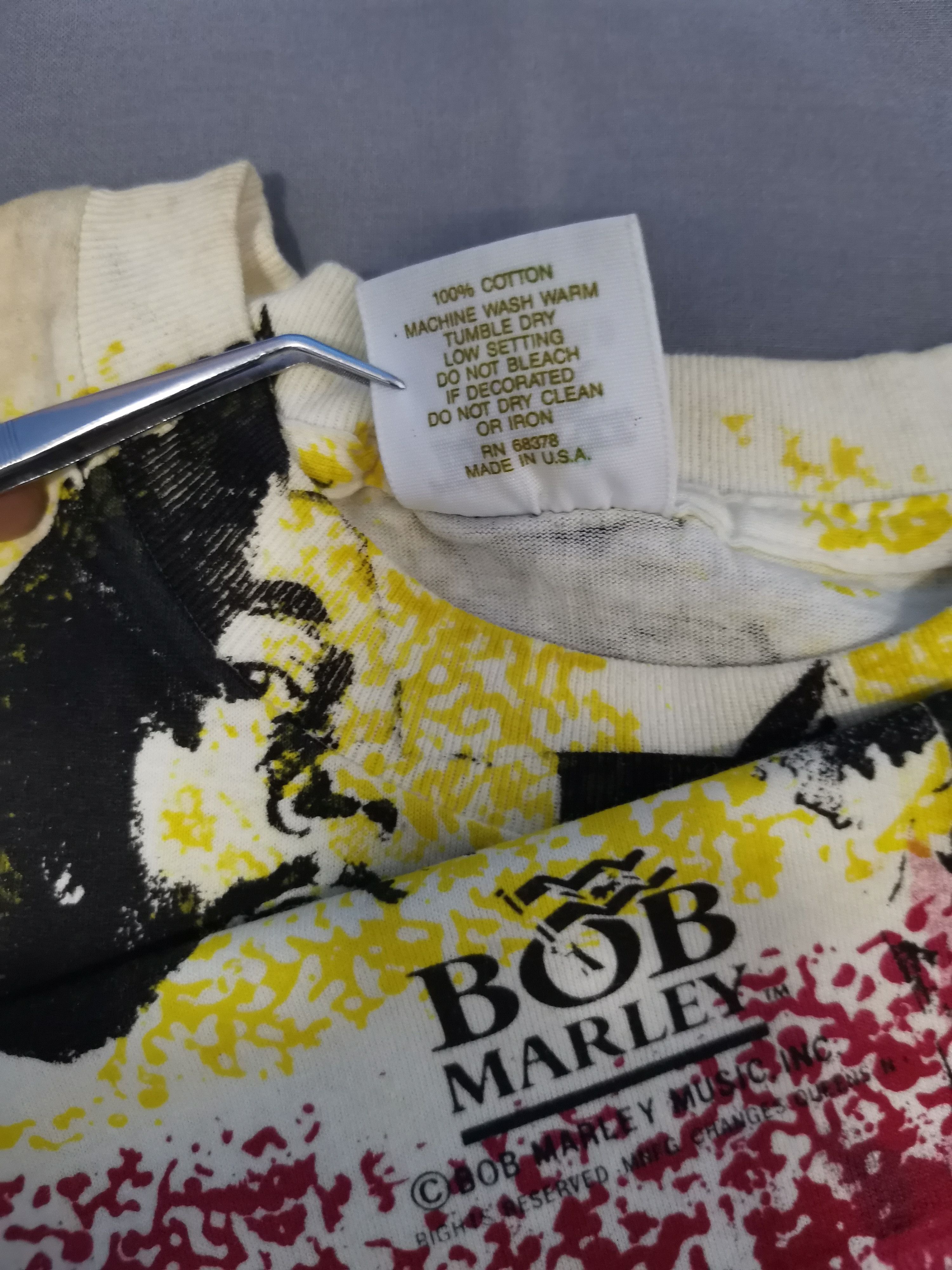 Rap Tees Vintage Bob Marley Music Inc Rap Tee All Over Print Stitches Size US L / EU 52-54 / 3 - 3 Thumbnail