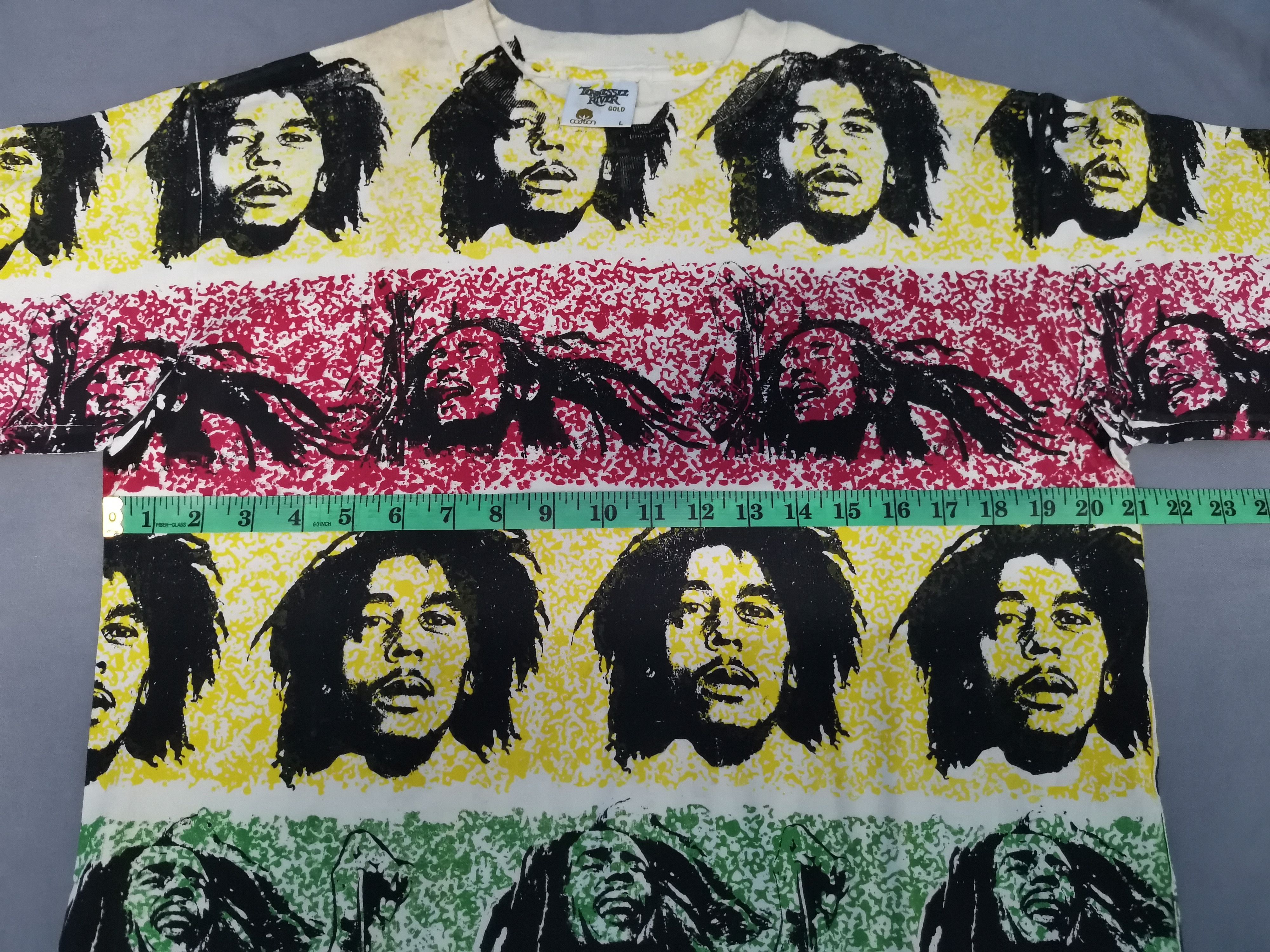 Rap Tees Vintage Bob Marley Music Inc Rap Tee All Over Print Stitches Size US L / EU 52-54 / 3 - 6 Thumbnail
