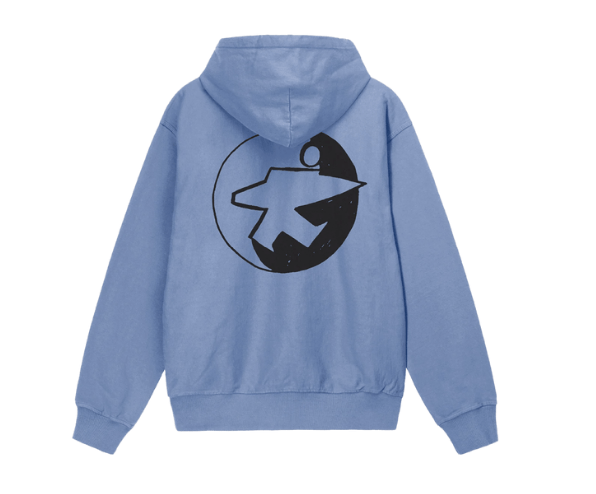 image of Stüssy X Surfman Dyed Hood Blue • L, Men's (Size Large)