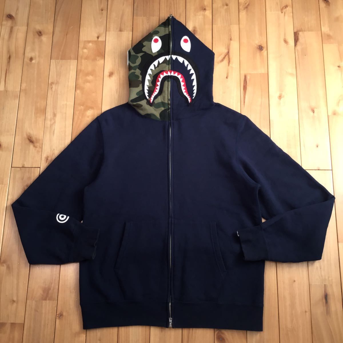 Bape 1st Camo Bape Hoodie Half Black Half Camo Half Shark Camo