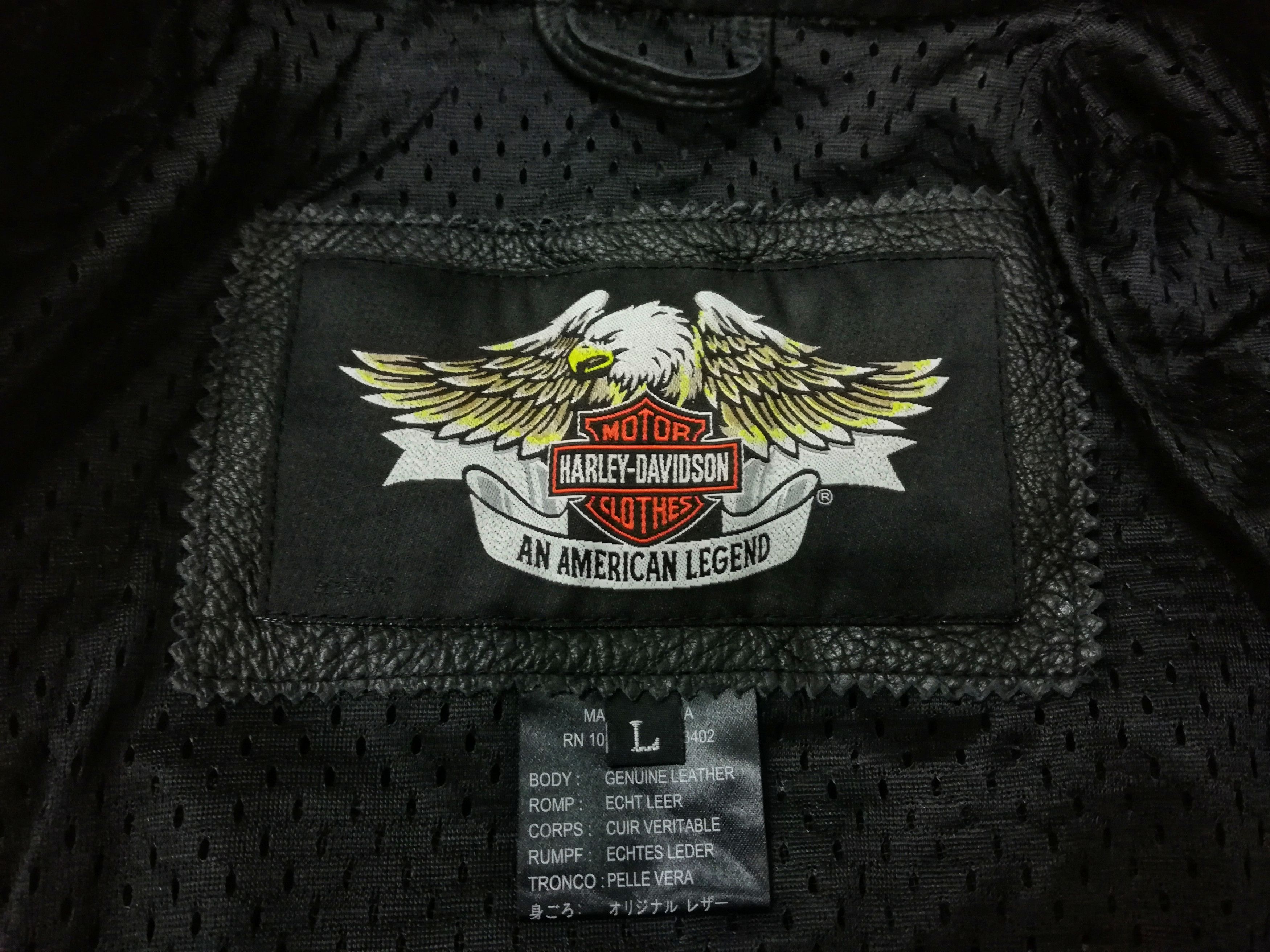Harley Davidson × Sports Specialties 🔥Harley Davidson Big Logo Genuine Leather Jacket 🔥 Size US L / EU 52-54 / 3 - 17 Thumbnail
