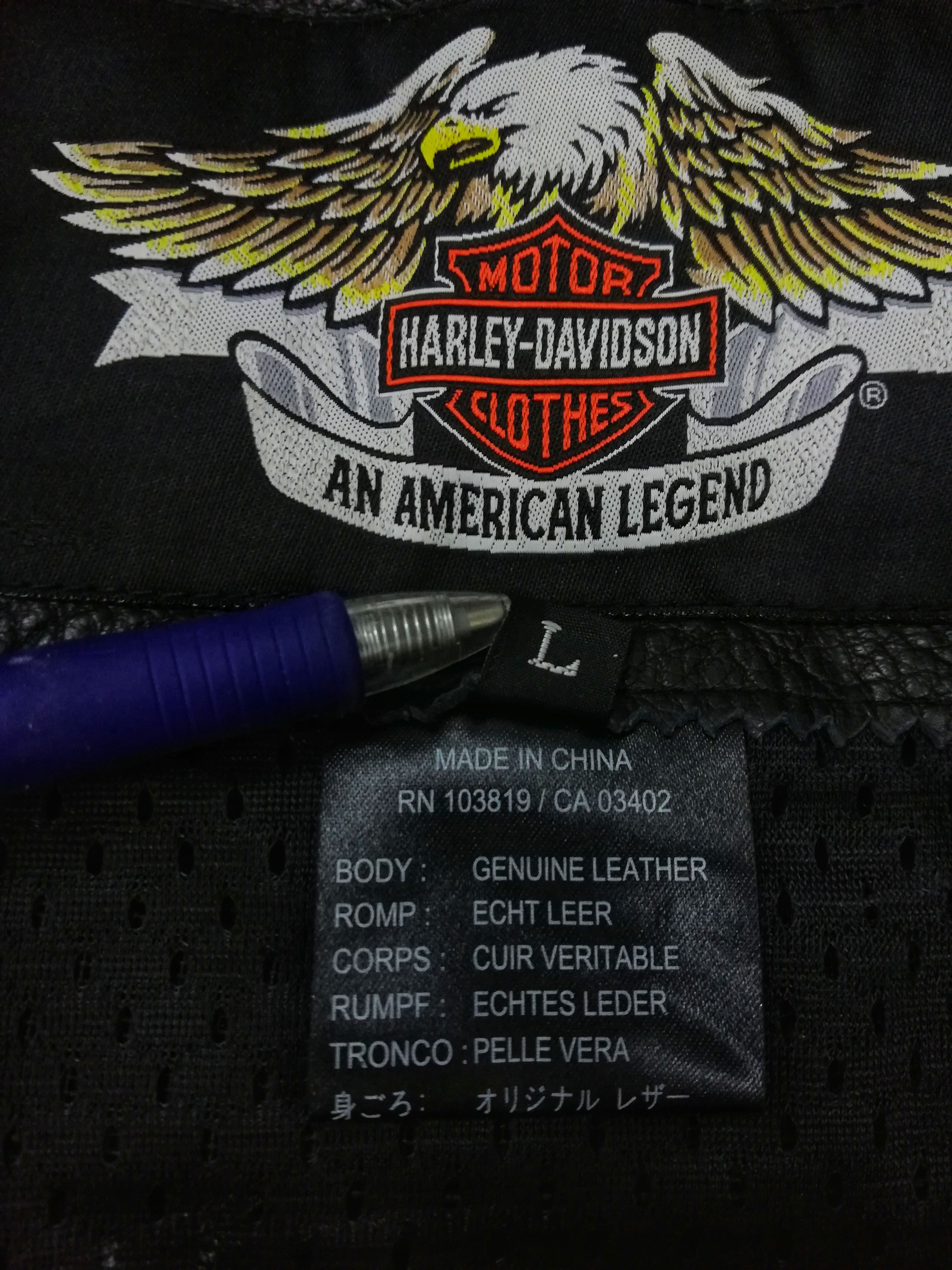 Harley Davidson × Sports Specialties 🔥Harley Davidson Big Logo Genuine Leather Jacket 🔥 Size US L / EU 52-54 / 3 - 18 Thumbnail