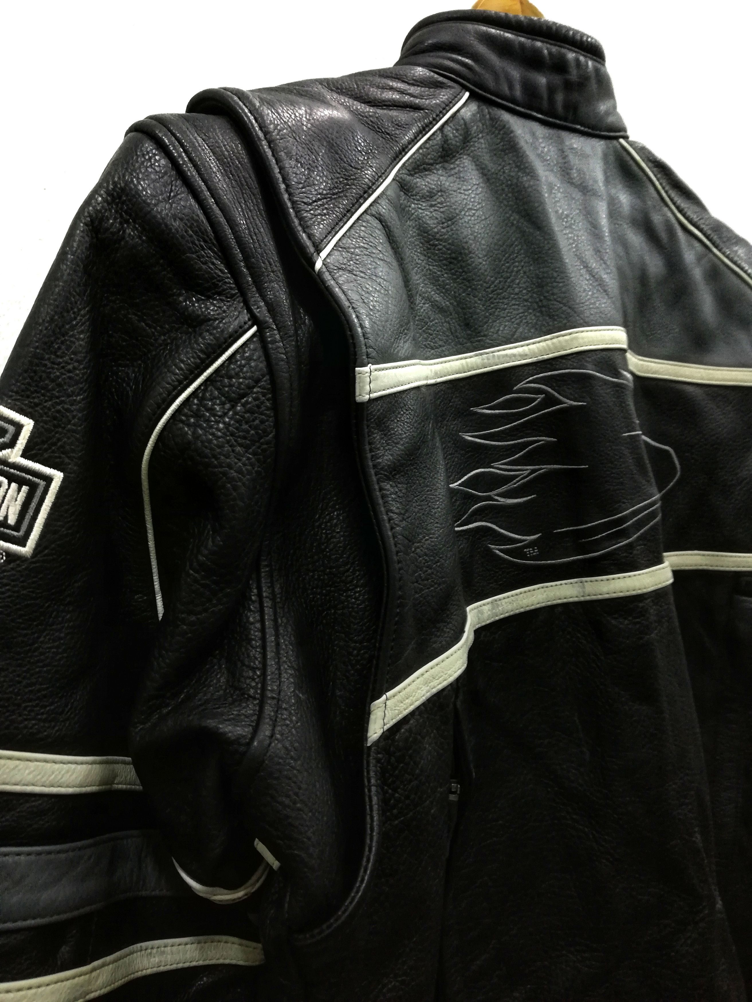 Harley Davidson × Sports Specialties 🔥Harley Davidson Big Logo Genuine Leather Jacket 🔥 Size US L / EU 52-54 / 3 - 16 Thumbnail