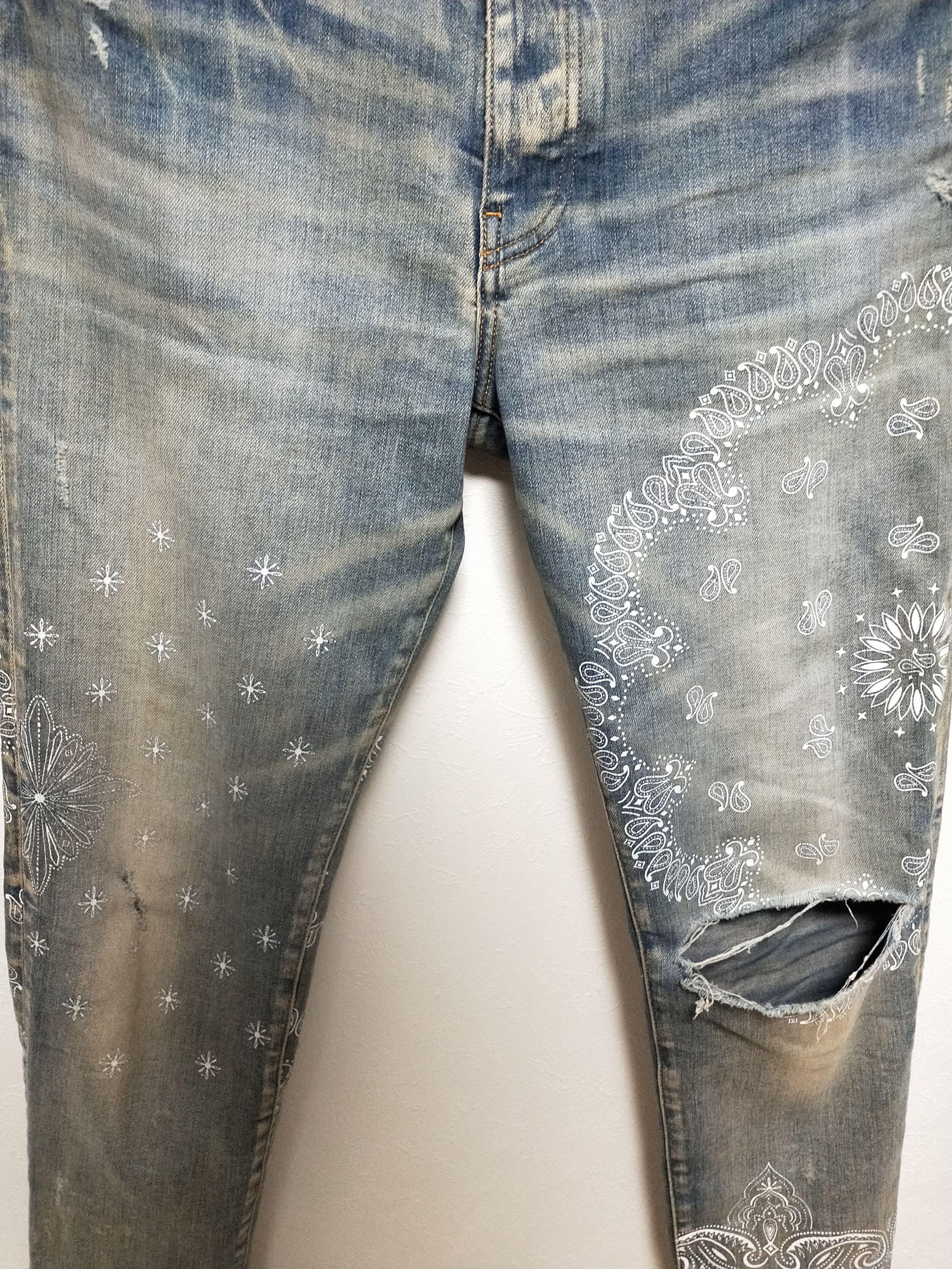 Amiri Bandana Paisley Clay Print Jeans Size US 34 / EU 50 - 2 Thumbnail