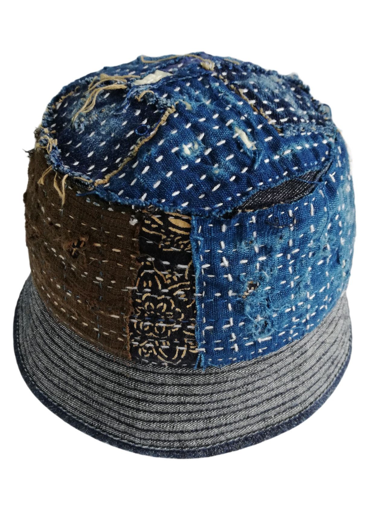 Japanese Brand 🔥Authentic🇯🇵 Boro Patchwork Sashiko Fisherman Bucket Hat Size ONE SIZE - 10 Thumbnail