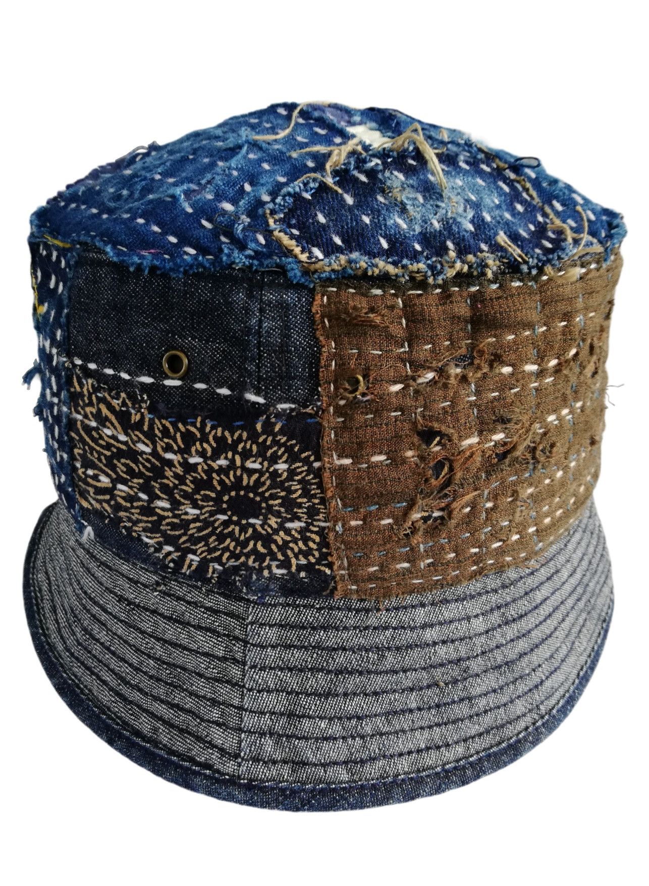 Japanese Brand 🔥Authentic🇯🇵 Boro Patchwork Sashiko Fisherman Bucket Hat Size ONE SIZE - 15 Thumbnail