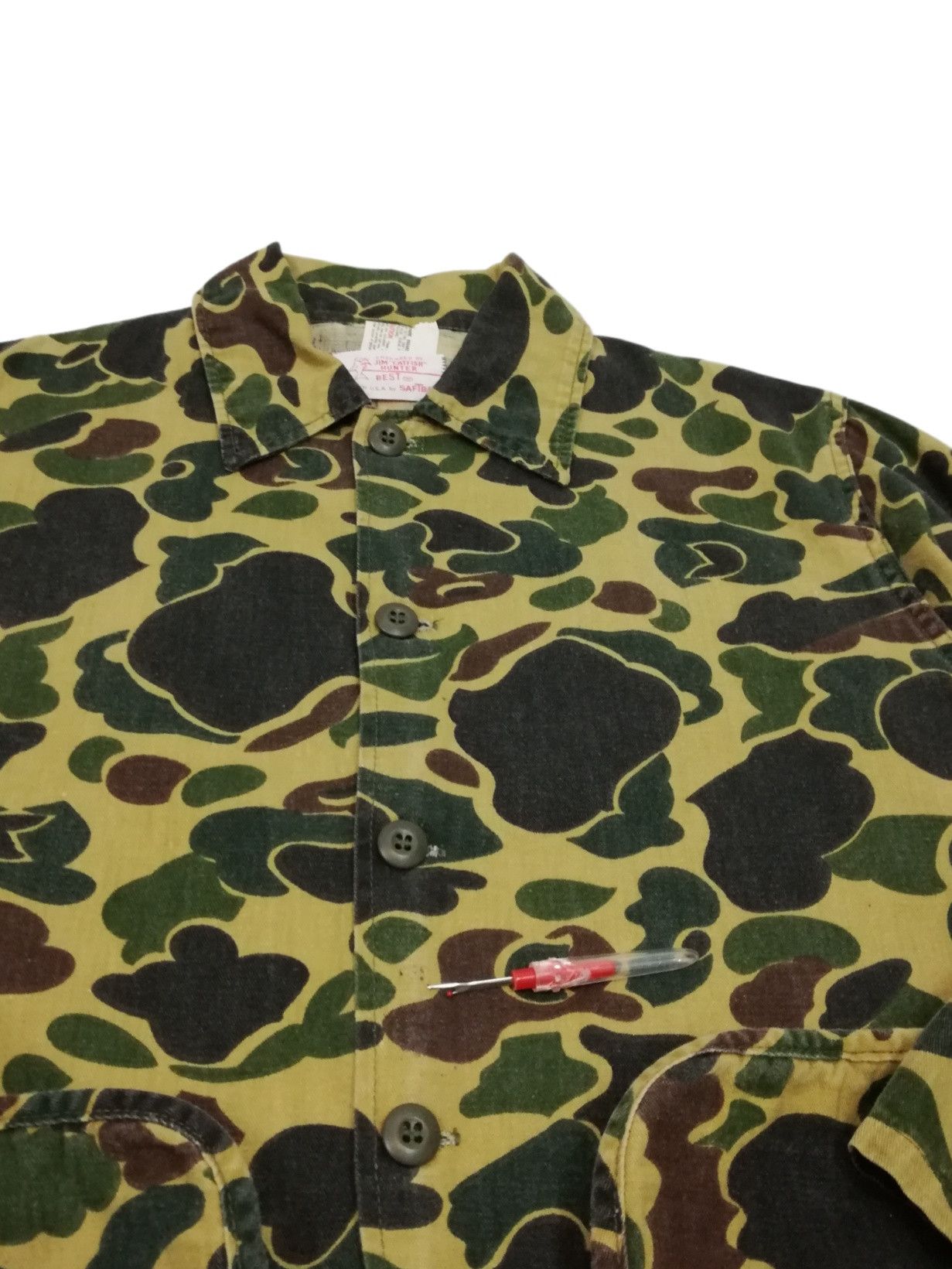 SafTbak × Vintage 🔥DOPE OG Vintage 70's Camouflage Duck Hunter Over-Shirt Size US L / EU 52-54 / 3 - 14 Thumbnail