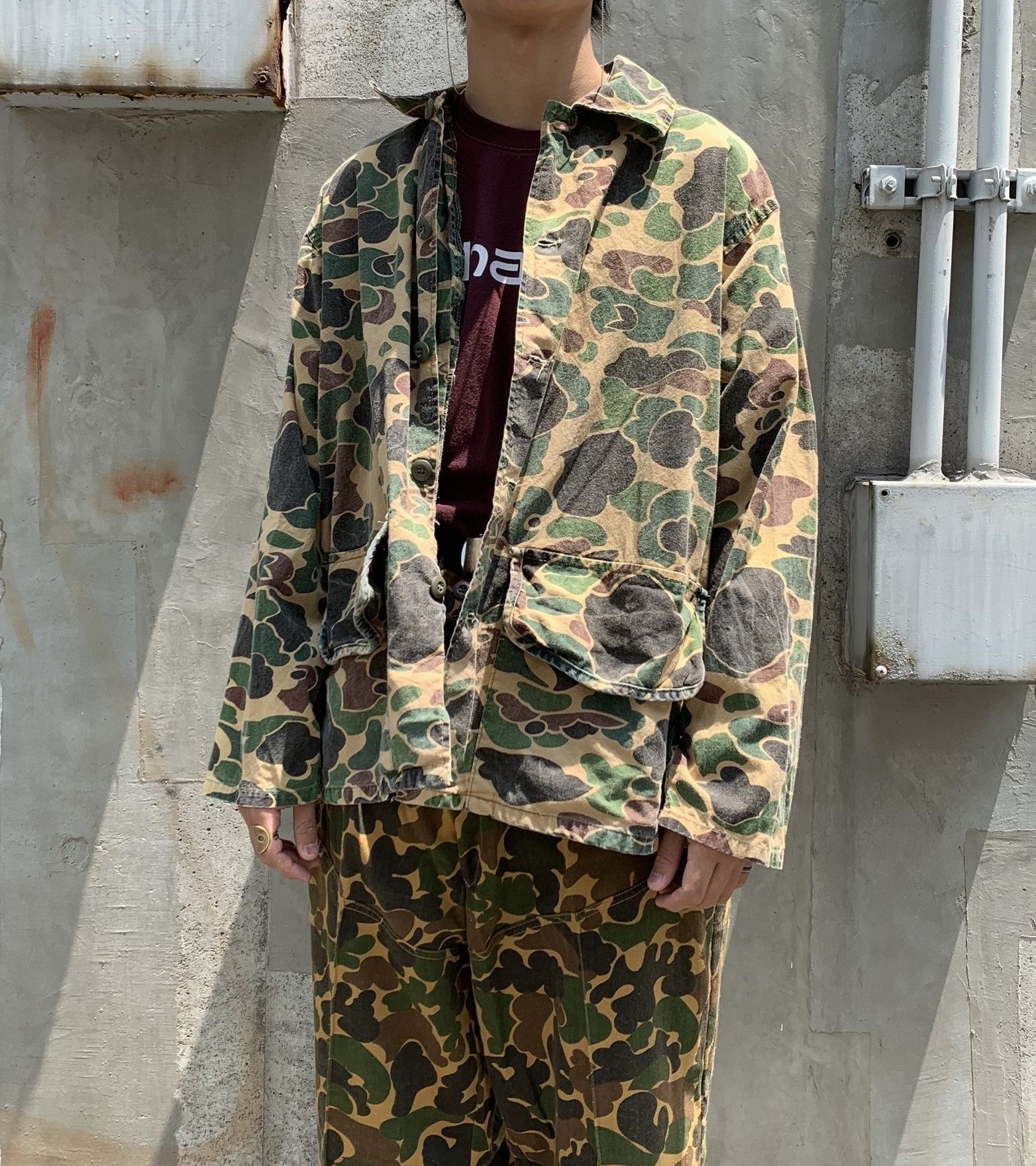 SafTbak × Vintage 🔥DOPE OG Vintage 70's Camouflage Duck Hunter Over-Shirt Size US L / EU 52-54 / 3 - 5 Thumbnail