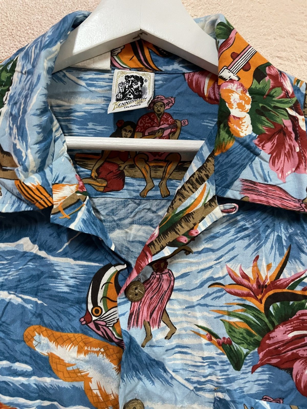 Other Kennington California Hawaiian shirt Hula Girl Dancer 80's Size US XL / EU 56 / 4 - 6 Thumbnail
