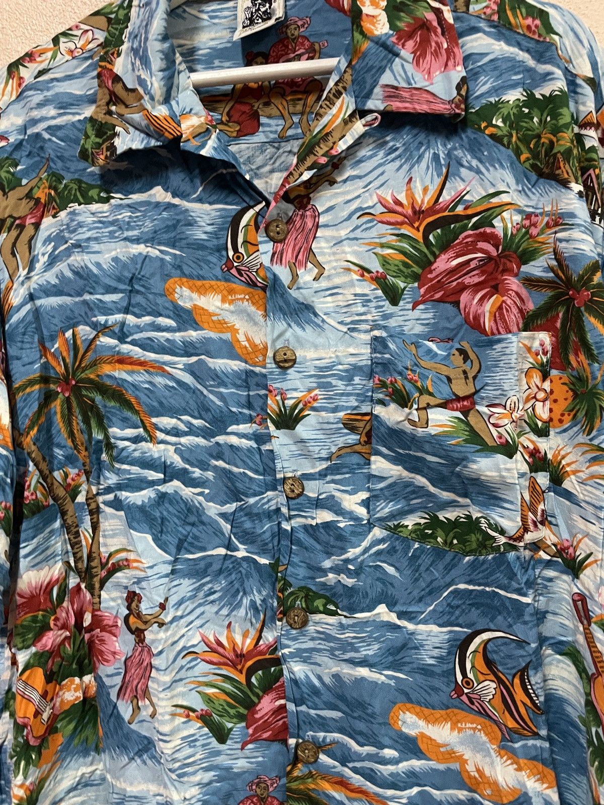 Other Kennington California Hawaiian shirt Hula Girl Dancer 80's Size US XL / EU 56 / 4 - 4 Thumbnail