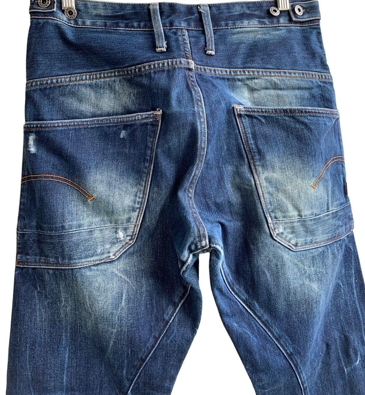 G-Star Designer G-Star Raw Distressed Curved Leg Denim Size US 32 / EU 48 - 7 Thumbnail