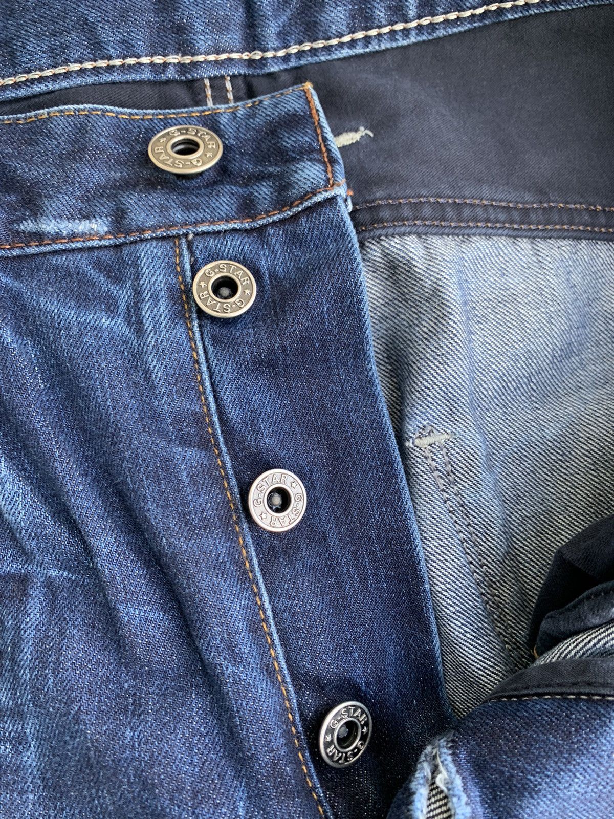 G-Star Designer G-Star Raw Distressed Curved Leg Denim Size US 32 / EU 48 - 12 Thumbnail