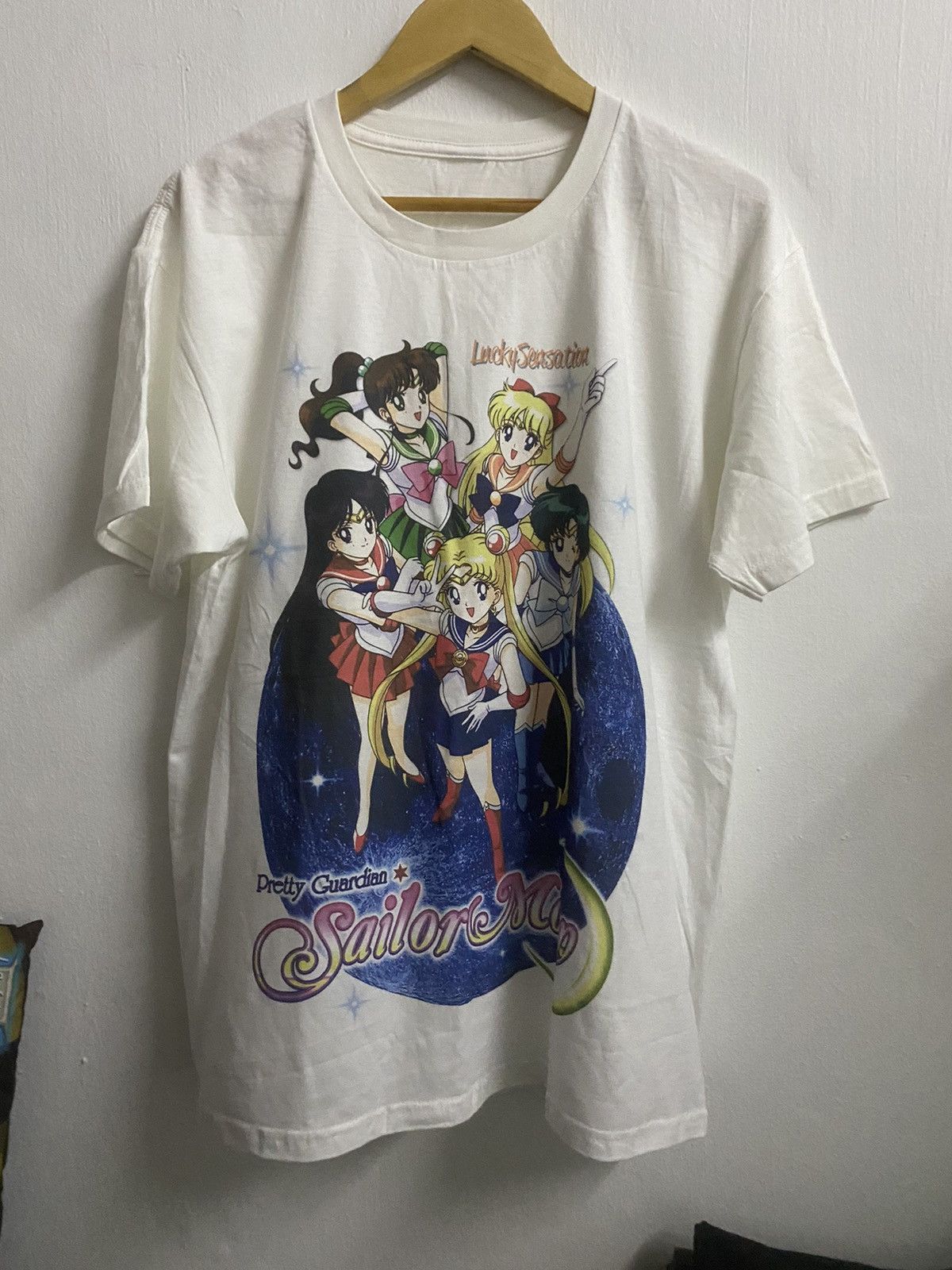 image of Anima x Cartoon Network Sailormoon Bootleg Anime Movie in White, Men's (Size Large)