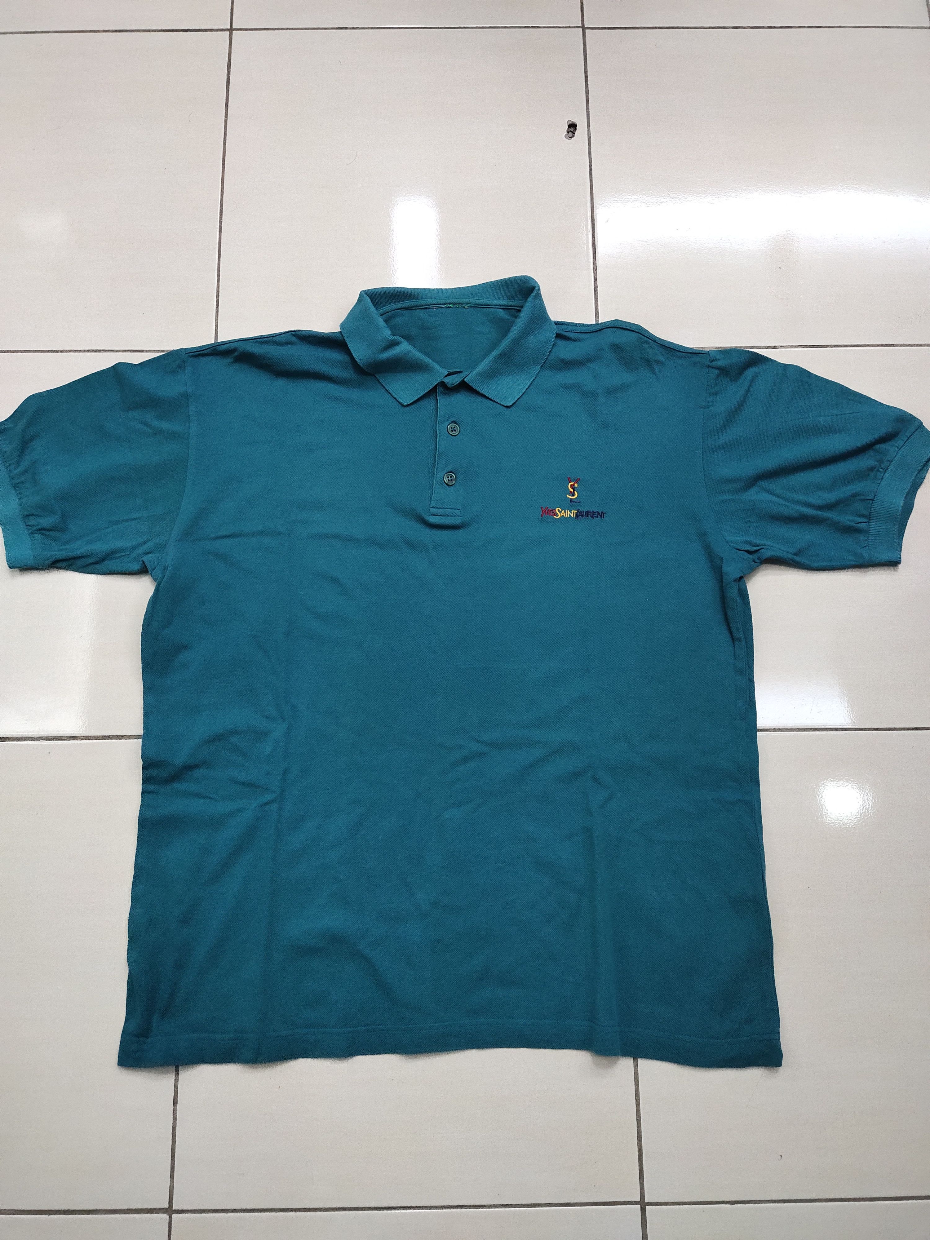 Yves Saint Laurent Vintage Tri-colour Embroidered Yves Saint Laurent Polo Size US L / EU 52-54 / 3 - 3 Thumbnail