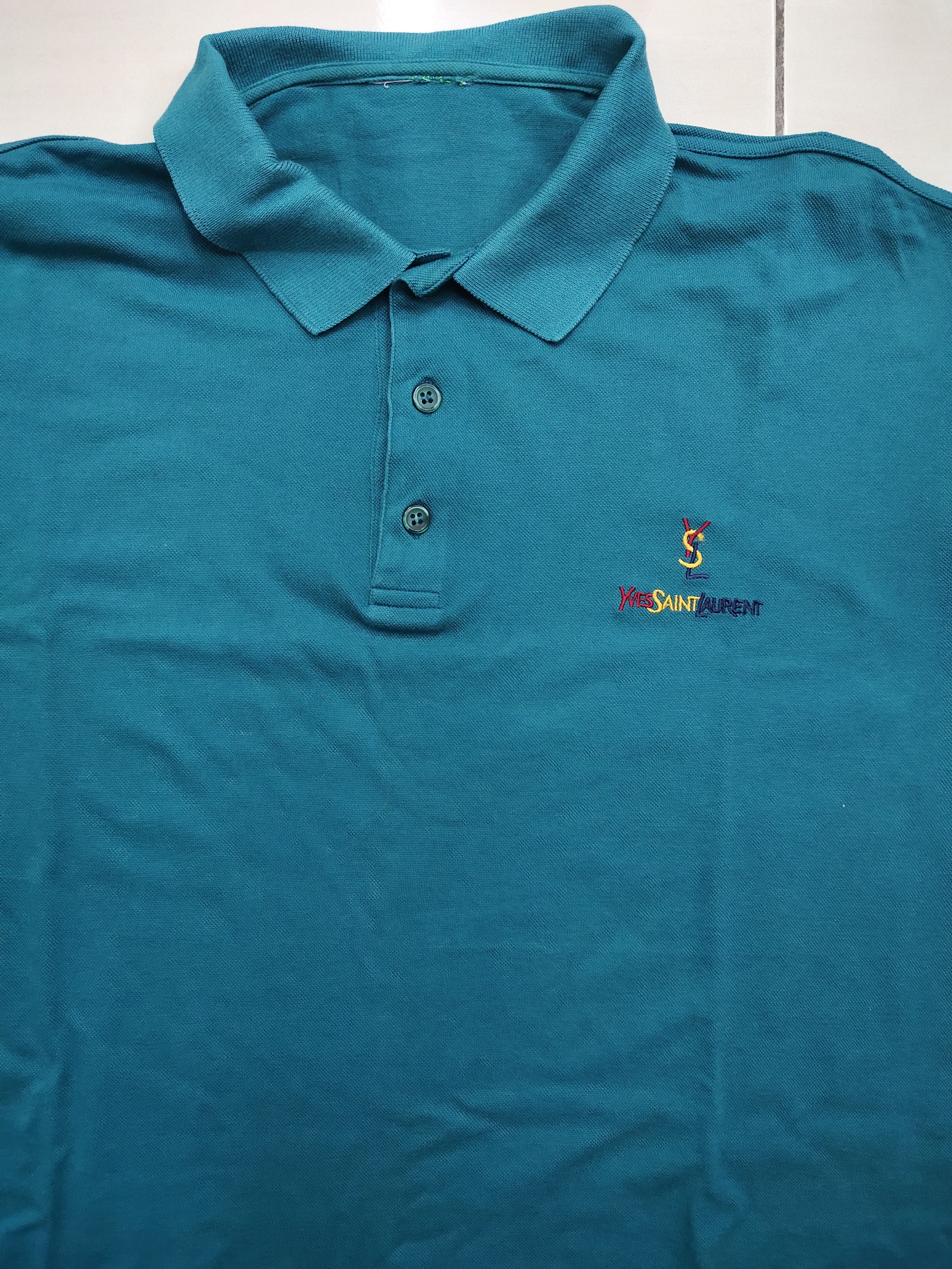 Yves Saint Laurent Vintage Tri-colour Embroidered Yves Saint Laurent Polo Size US L / EU 52-54 / 3 - 6 Thumbnail