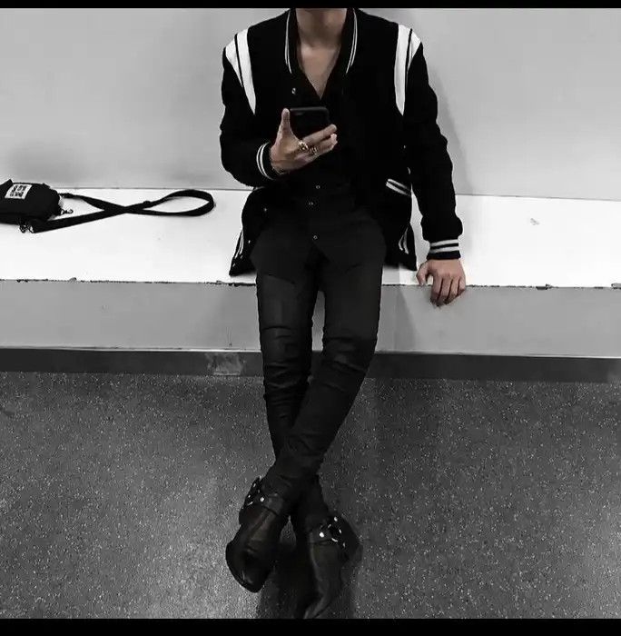 Hedi Slimane × Saint Laurent Paris Saint Laurent Teddy Bomber jacket Black small Size US S / EU 44-46 / 1 - 14 Thumbnail