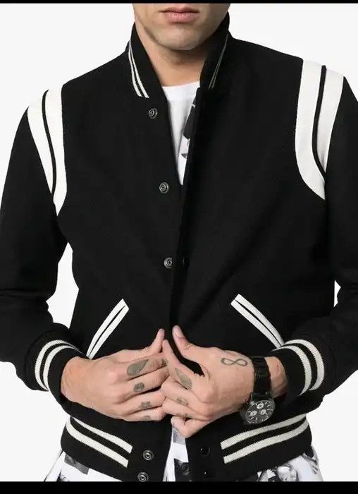 Hedi Slimane × Saint Laurent Paris Saint Laurent Teddy Bomber jacket Black small Size US S / EU 44-46 / 1 - 16 Thumbnail