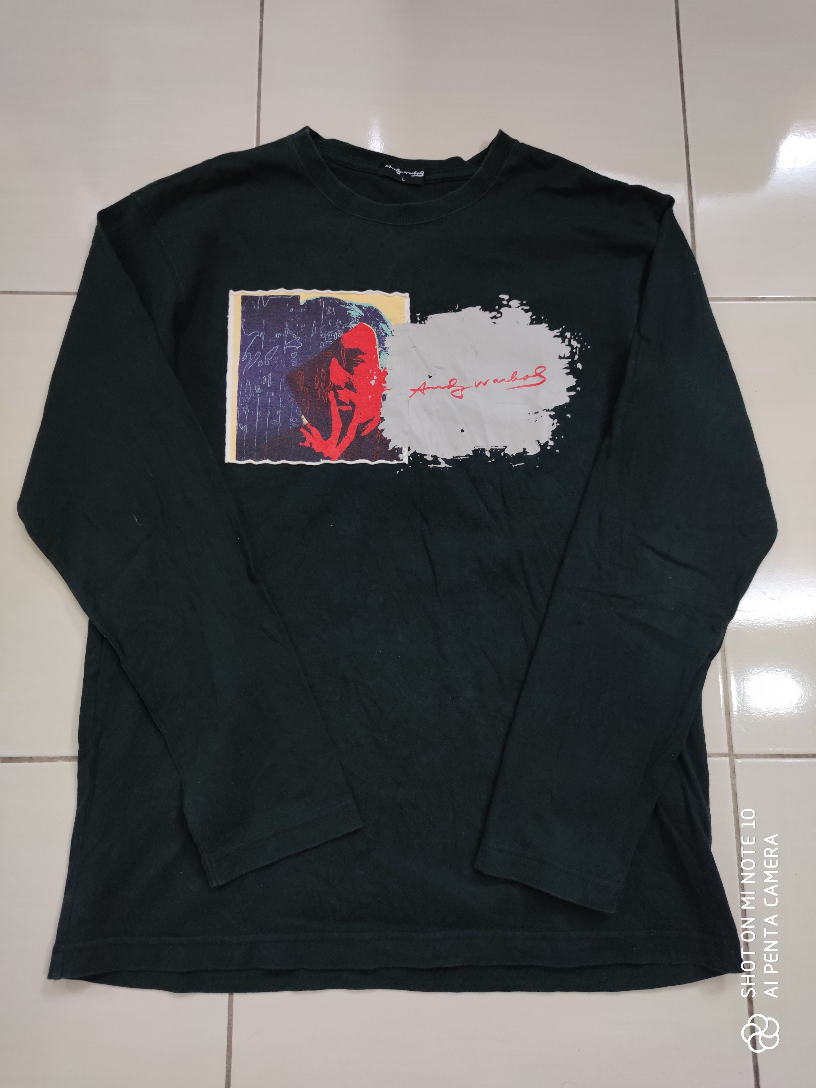 Andy Warhol × Uniqlo × Vintage Vintage Andy Warhol Patch & Paint Art Long Sleeve T-Shirt Size US L / EU 52-54 / 3 - 6 Thumbnail