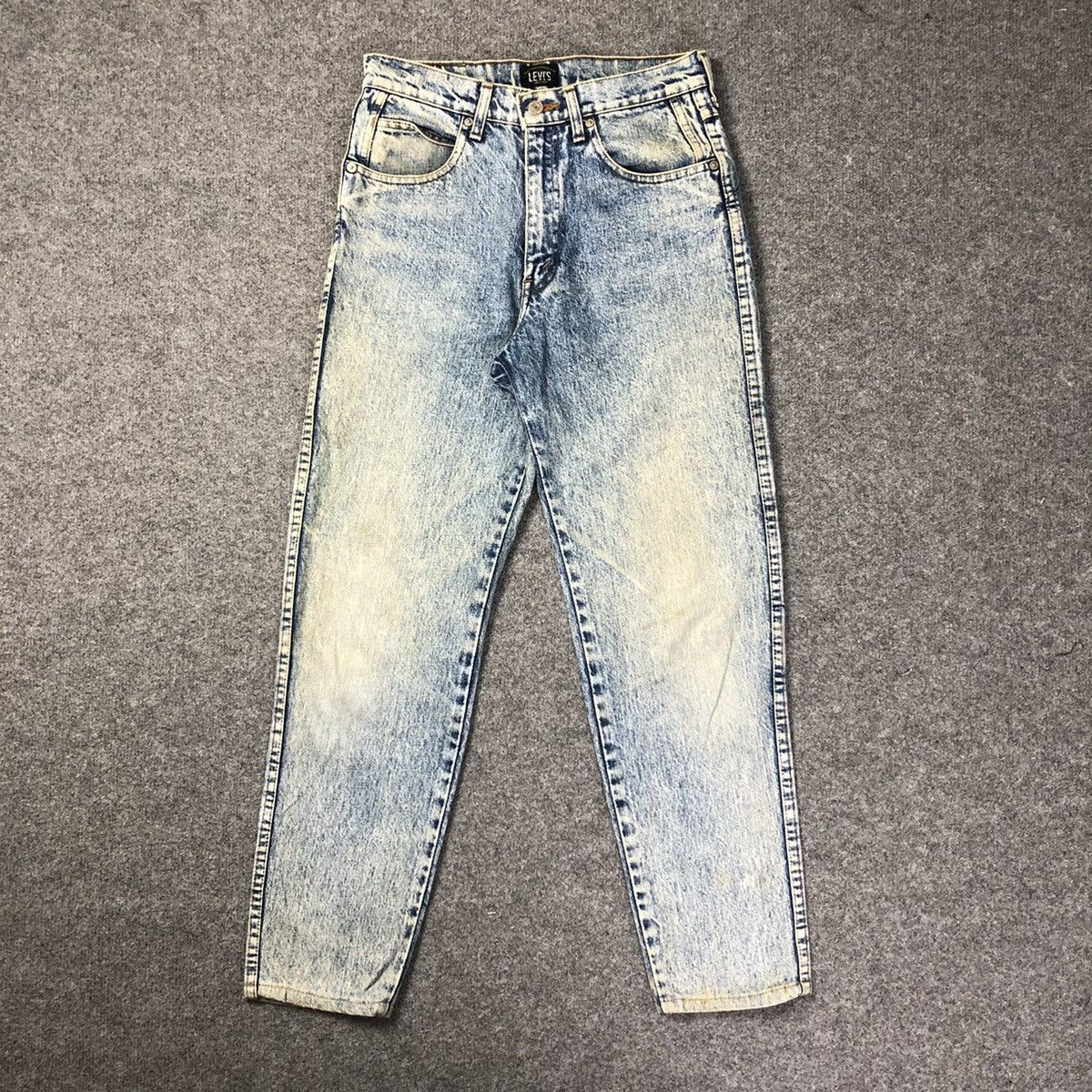 Vintage 80s Acid Wash Big E Black Laber Jeans