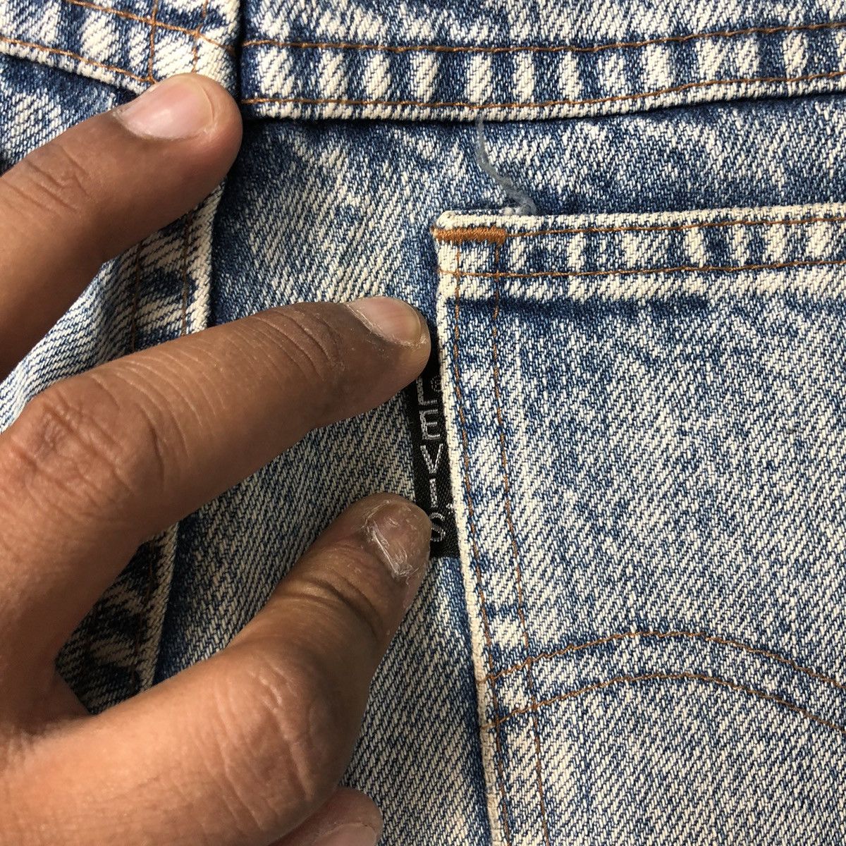 Levi's Vintage 80s Acid Wash Big E Black Laber Jeans Size US 28 / EU 44 - 12 Thumbnail