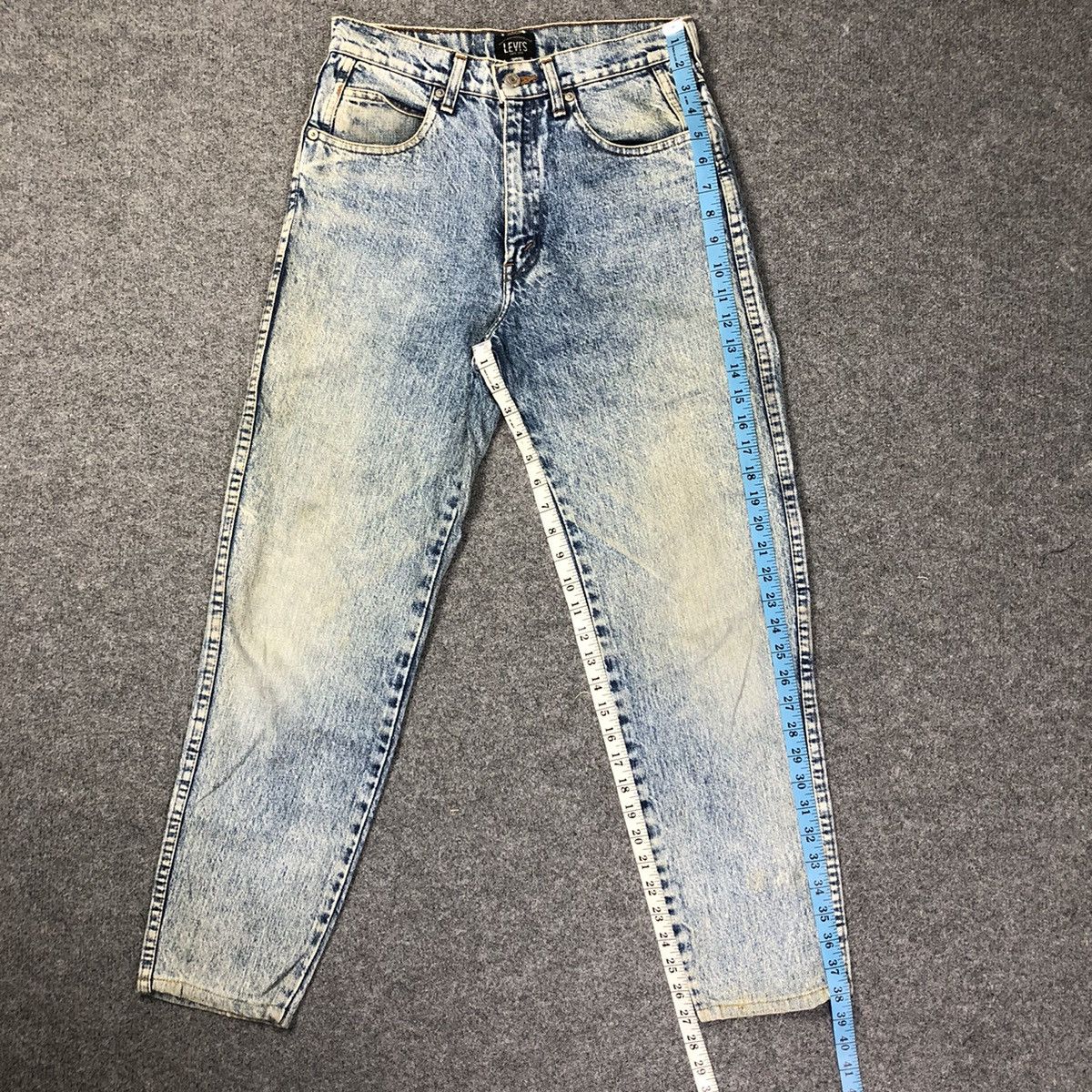 Levi's Vintage 80s Acid Wash Big E Black Laber Jeans Size US 28 / EU 44 - 5 Thumbnail