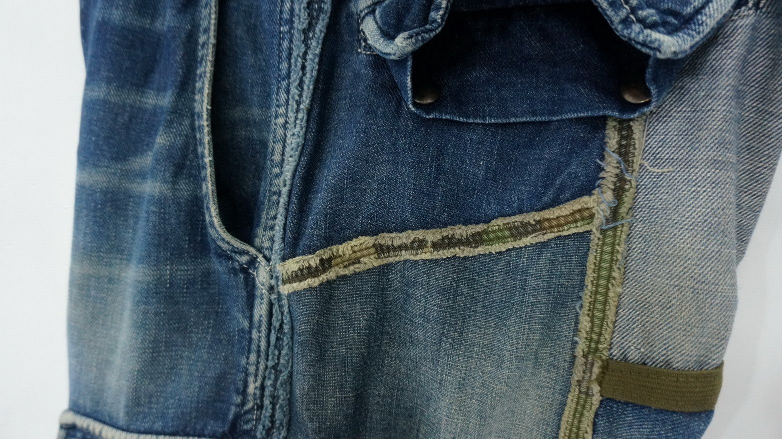 Avirex RareVintage! AVIREX Patchwork Worn Out Cargo Jeans Size US 32 / EU 48 - 9 Thumbnail