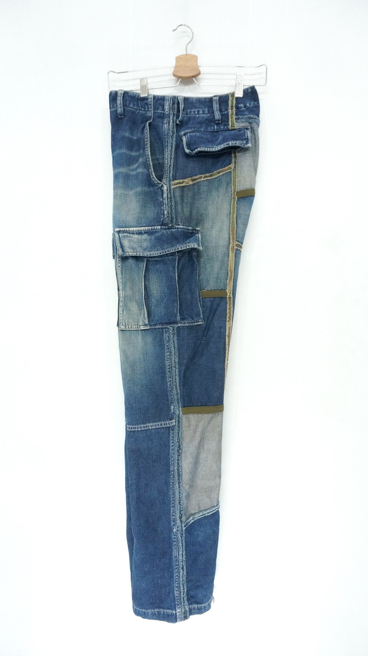 Avirex RareVintage! AVIREX Patchwork Worn Out Cargo Jeans Size US 32 / EU 48 - 3 Thumbnail