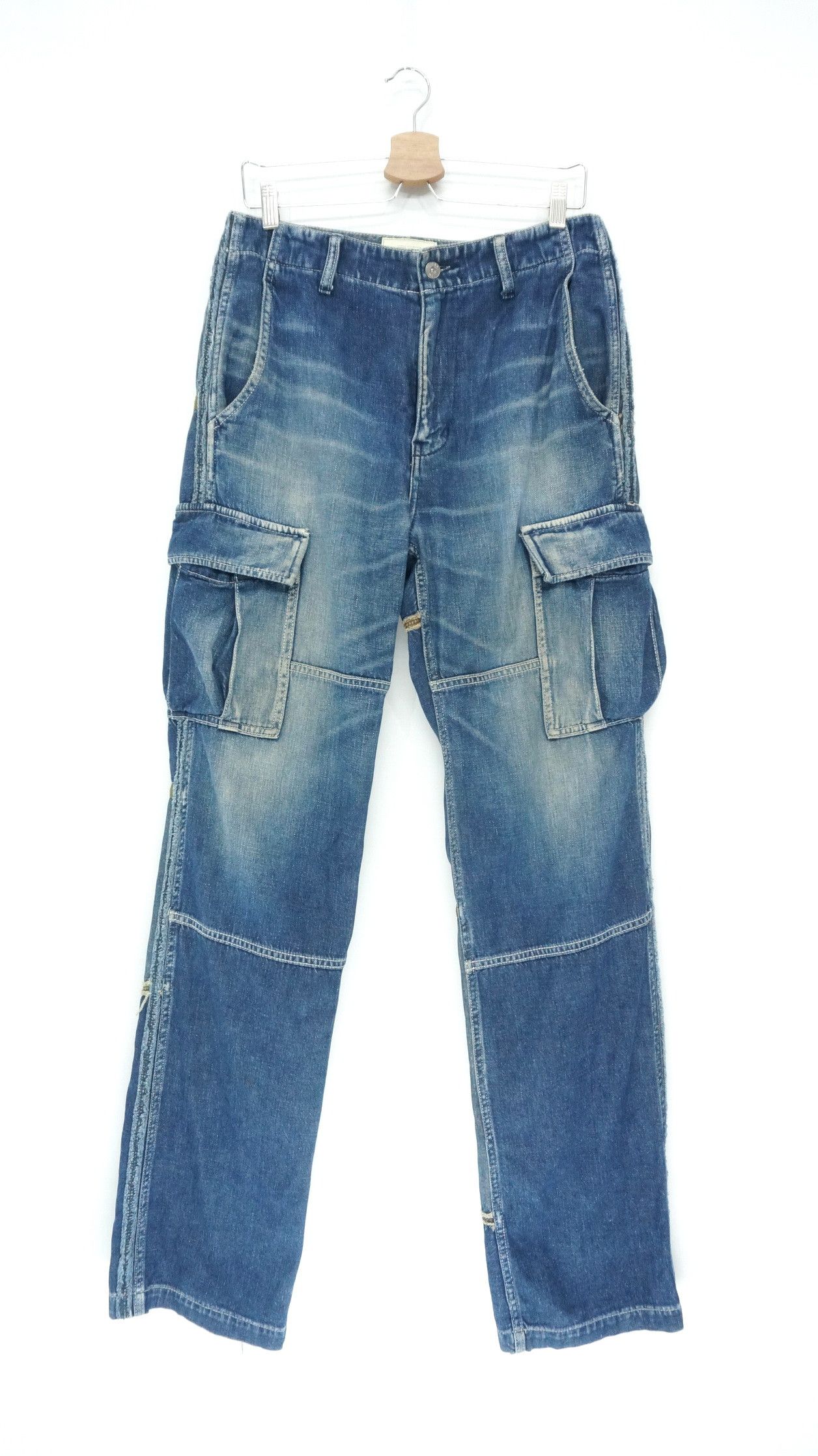Avirex RareVintage! AVIREX Patchwork Worn Out Cargo Jeans Size US 32 / EU 48 - 2 Thumbnail