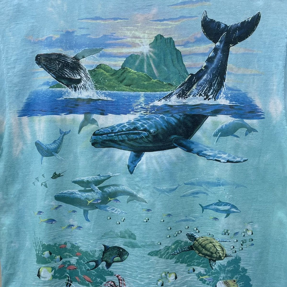 Liquid Blue Vintage 1996 Liquid Blue All Over Dolphin Ocean Print Shirt Size US XL / EU 56 / 4 - 5 Thumbnail