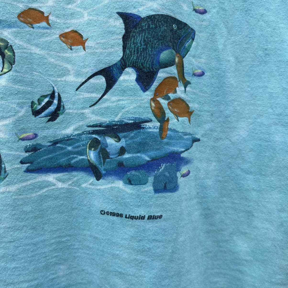 Liquid Blue Vintage 1996 Liquid Blue All Over Dolphin Ocean Print Shirt Size US XL / EU 56 / 4 - 4 Thumbnail