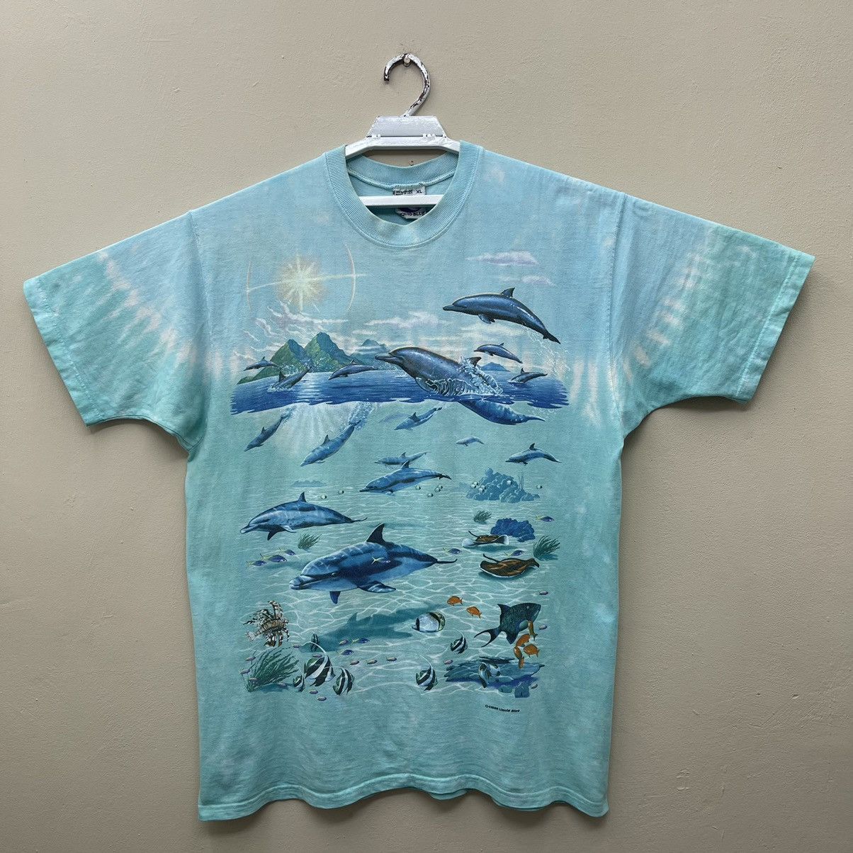 Liquid Blue Vintage 1996 Liquid Blue All Over Dolphin Ocean Print Shirt Size US XL / EU 56 / 4 - 1 Thumbnail