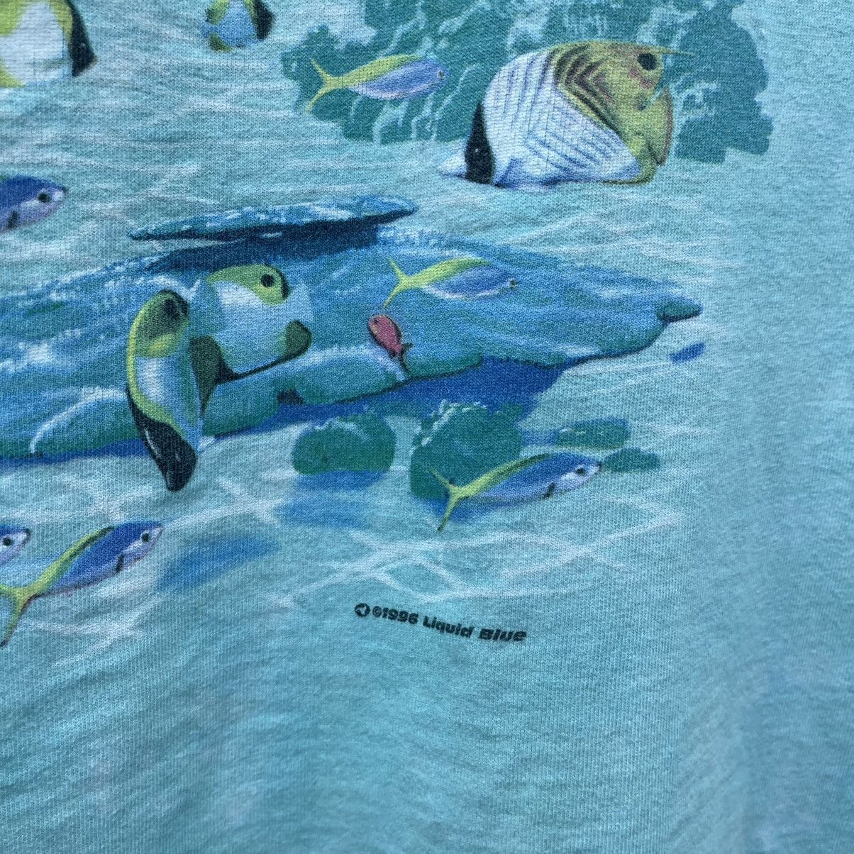 Liquid Blue Vintage 1996 Liquid Blue All Over Dolphin Ocean Print Shirt Size US XL / EU 56 / 4 - 3 Thumbnail